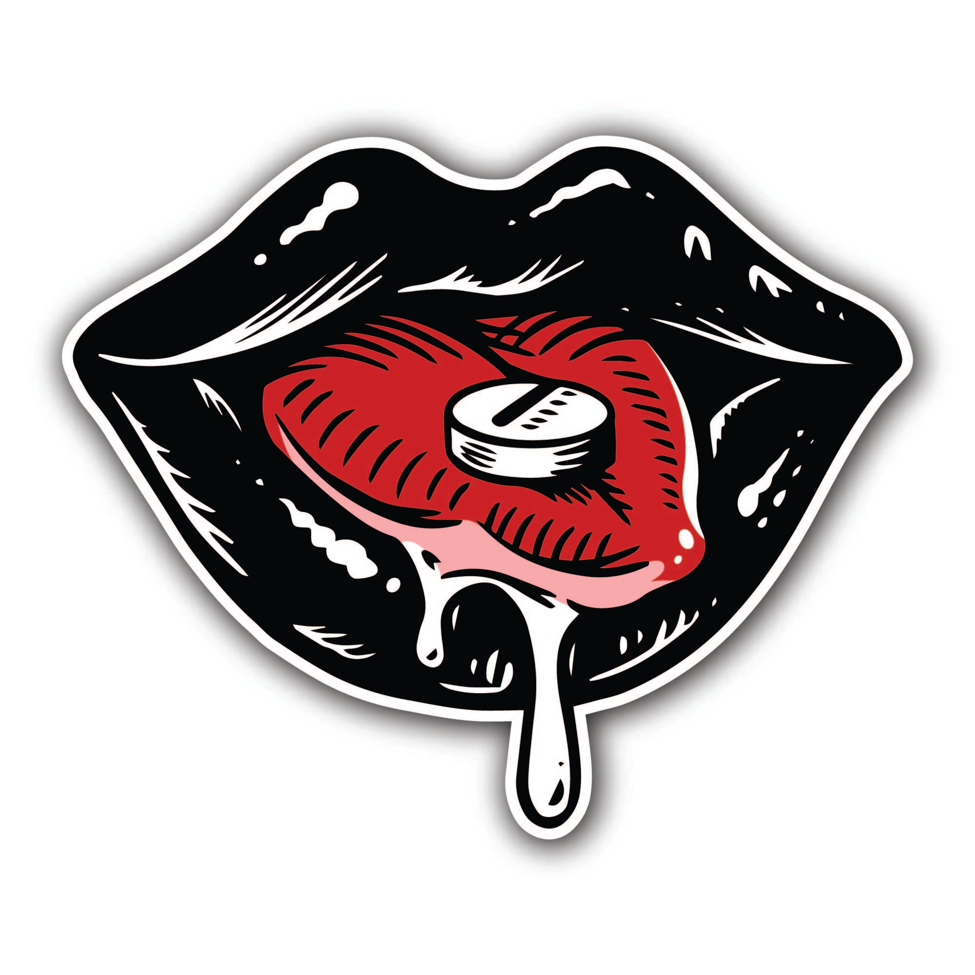 Sexy Lips in vintage style for tattoo Sticker, Waterproof Vinyl Decal Sticker Indoor Or Outdoor 2 (Pieces) 3" and 5"