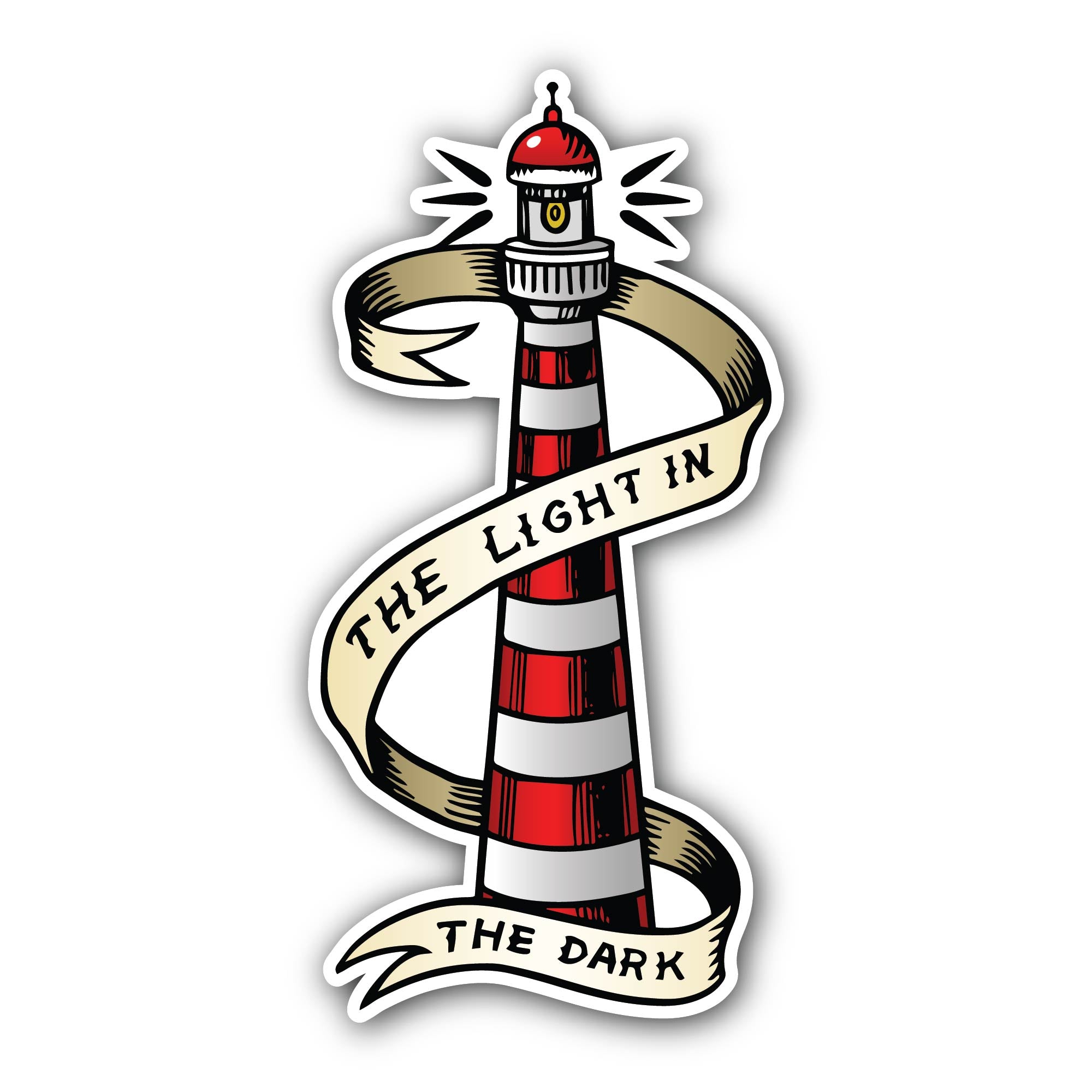 Sea Lighthouse Sticker, Waterproof Vinyl Decal Sticker Indoor Or Outdoor 2 (Pieces) 3" and 5"