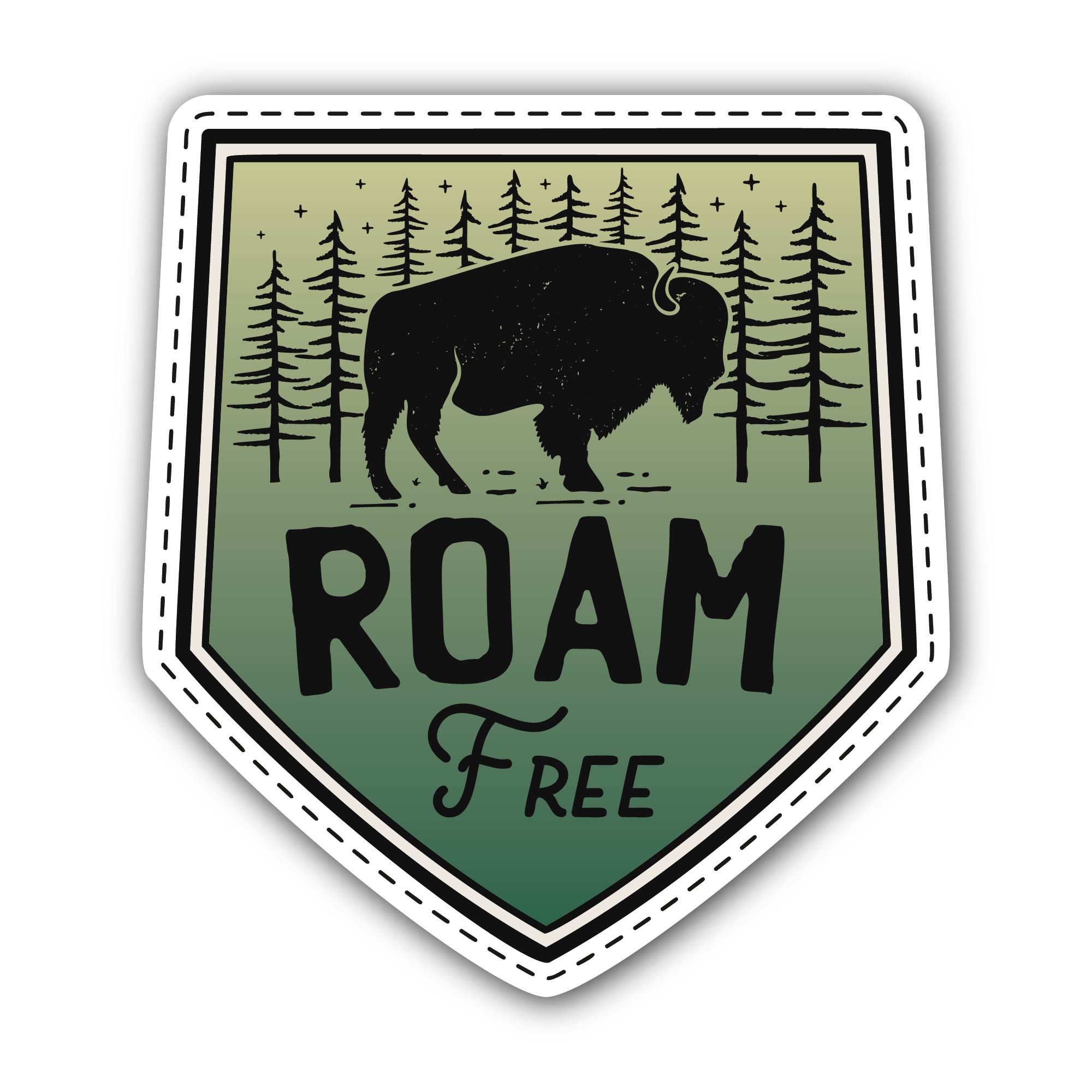 Roam Free Sticker, Waterproof Vinyl Decal Sticker Indoor Or Outdoor 2 (Pieces) 3" and 5"