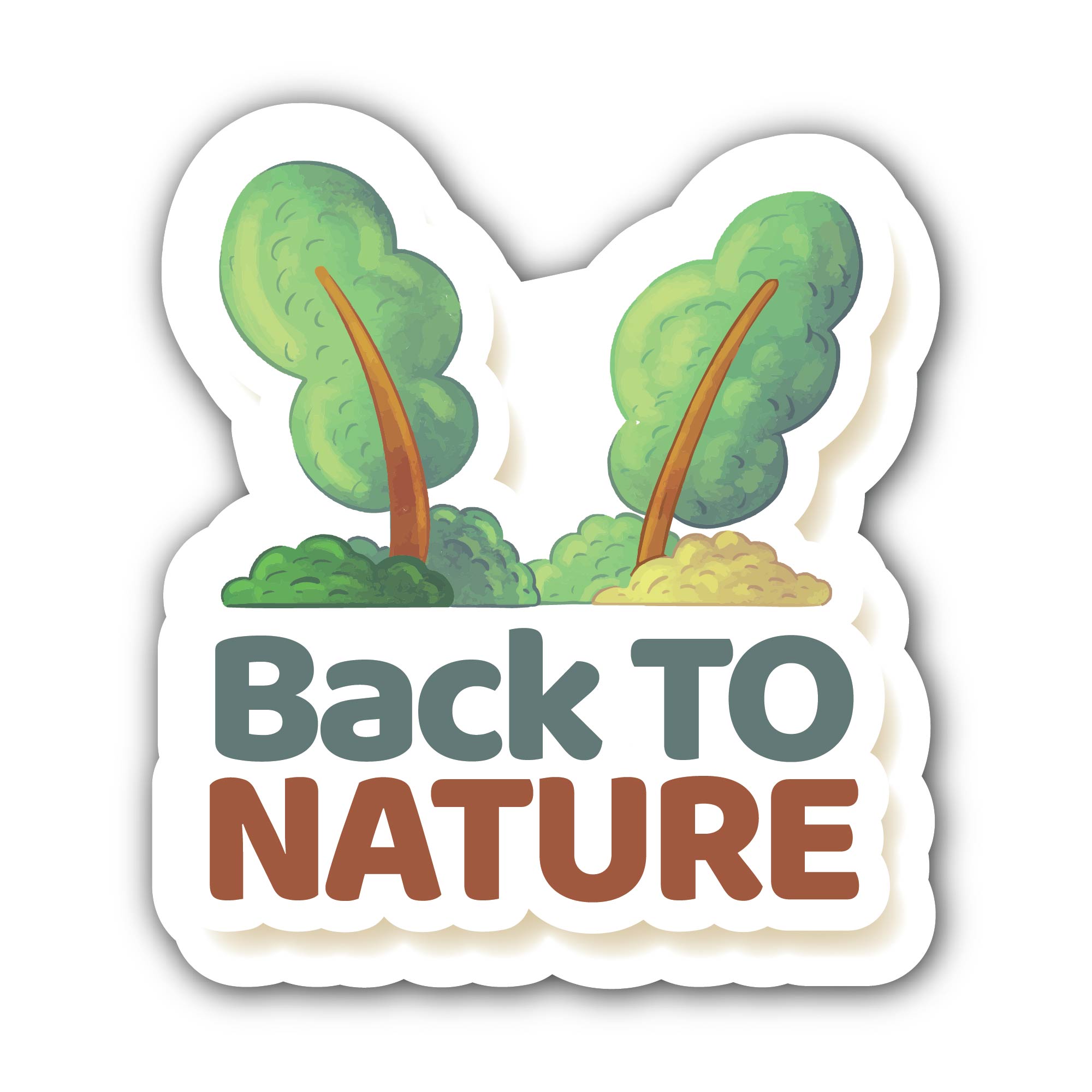 Back to nature Sticker, Waterproof Vinyl Decal Sticker Indoor Or Outdoor 2 (Pieces) 3" and 5"