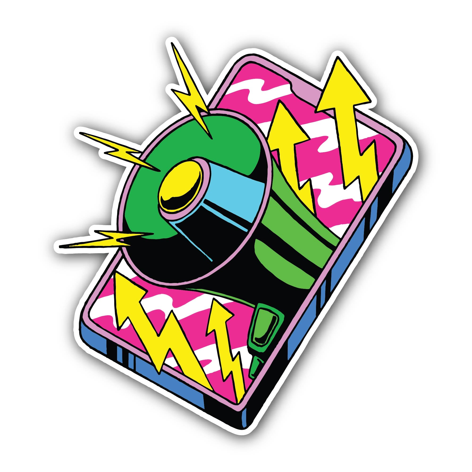 Alert Neon Sticker, Waterproof Vinyl Decal Sticker Indoor Or Outdoor 2 (Pieces) 3" and 5"