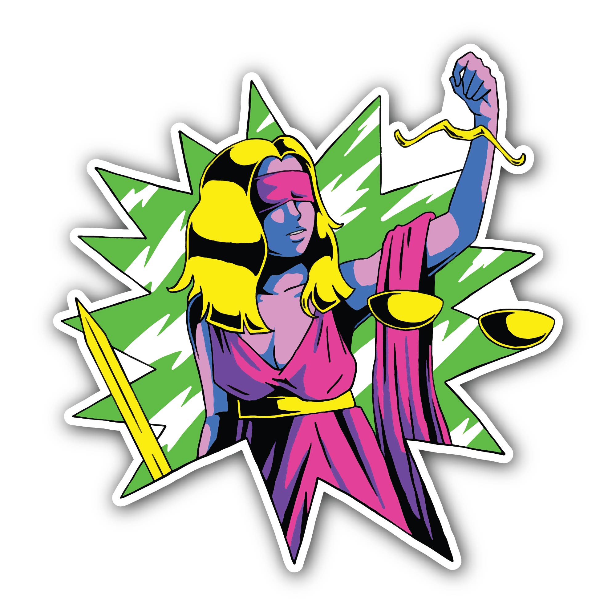 Neon Law God Sticker, Waterproof Vinyl Decal Sticker Indoor Or Outdoor 2 (Pieces) 3" and 5"
