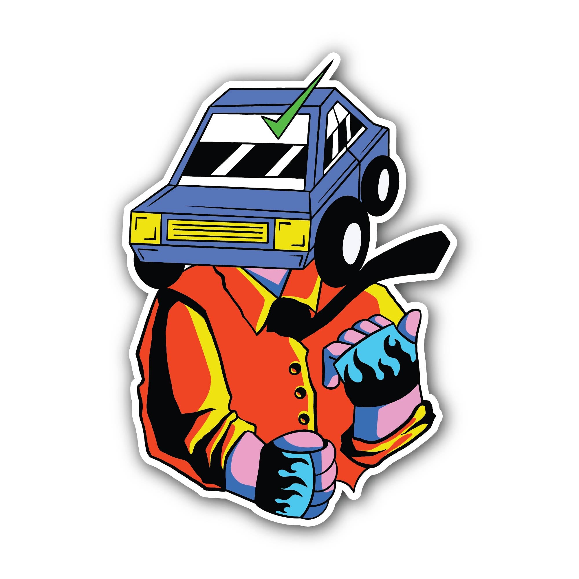 Neon Car Racer Sticker, Waterproof Vinyl Decal Sticker Indoor Or Outdoor 2 (Pieces) 3" and 5"