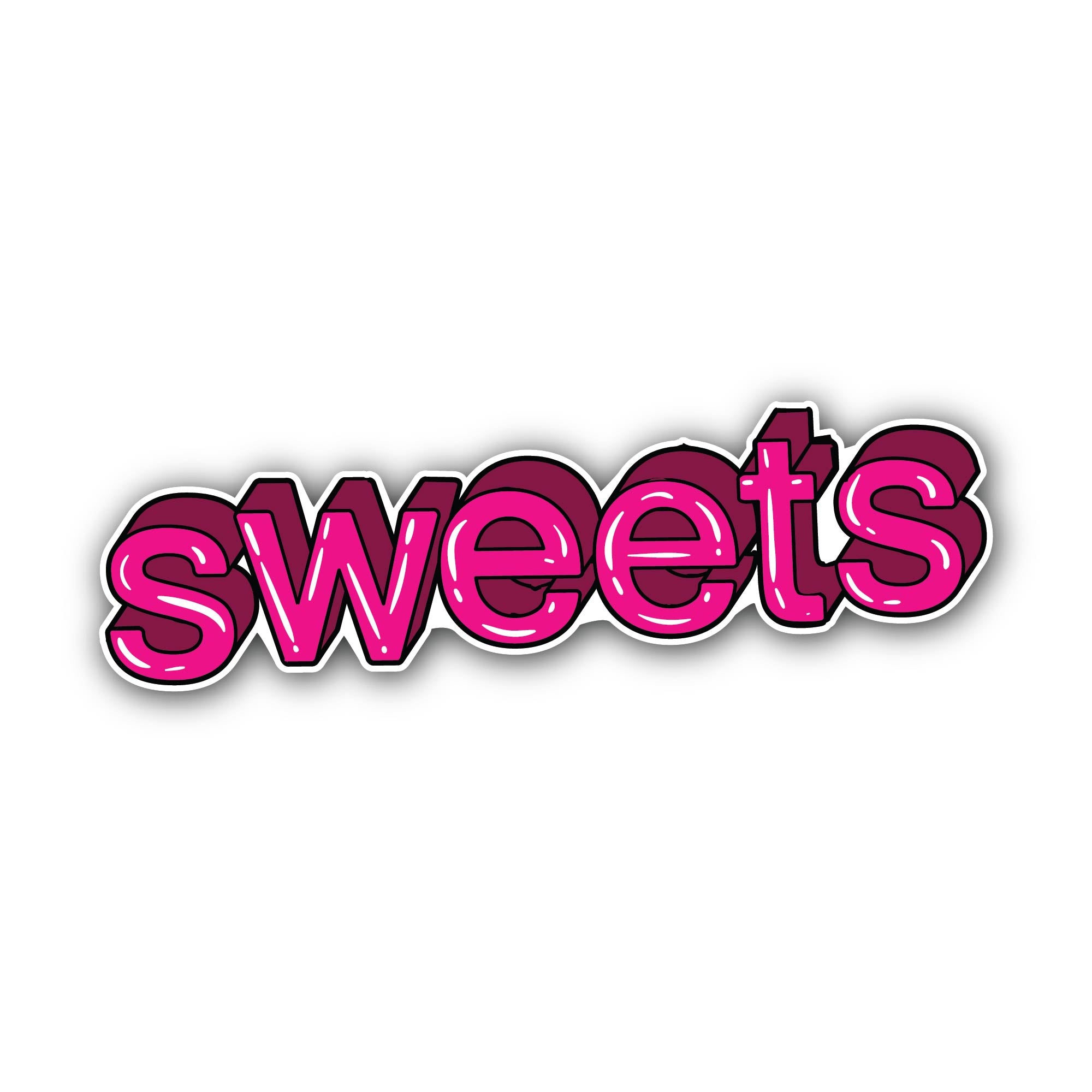 Sweets Sticker, Waterproof Vinyl Decal Sticker Indoor Or Outdoor 2 (Pieces) 3" and 5"