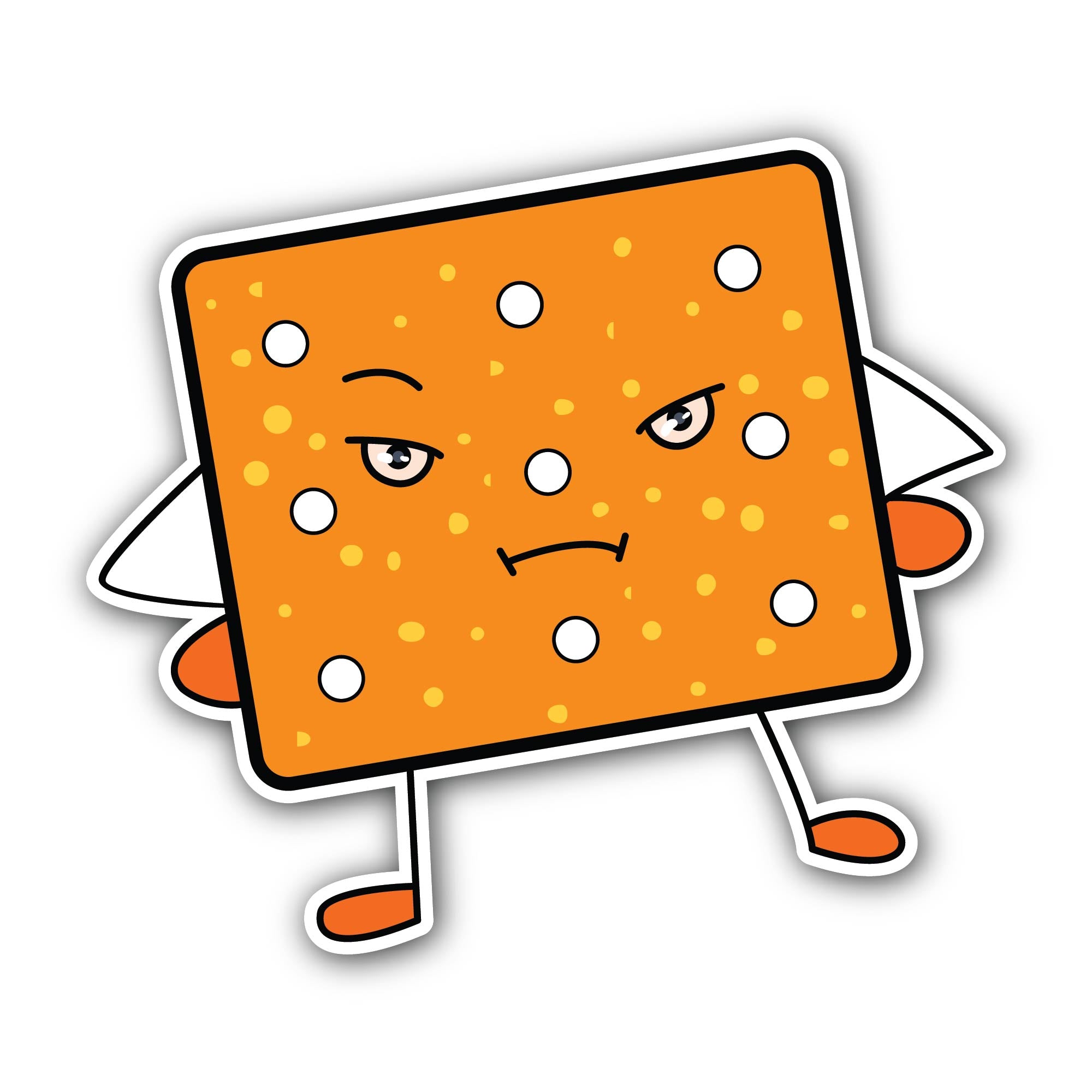 Cracker character Sticker, Waterproof Vinyl Decal Sticker Indoor Or Outdoor 2 (Pieces) 3" and 5"