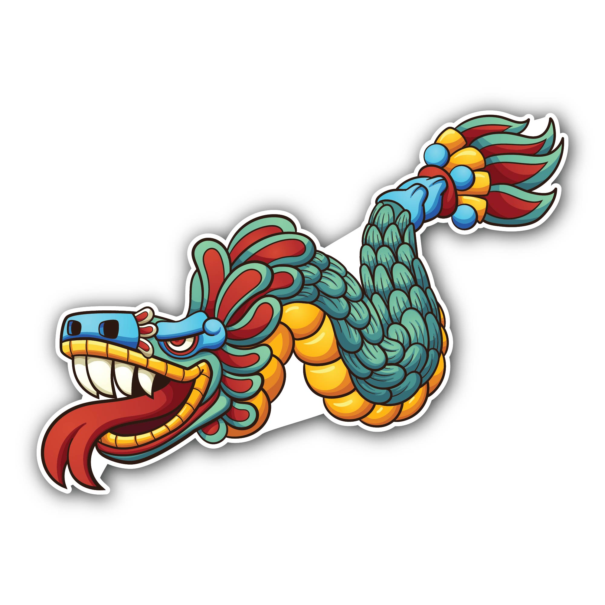 Quetzalcoatl Sticker, Waterproof Vinyl Decal Sticker Indoor Or Outdoor 2 (Pieces) 3" and 5"