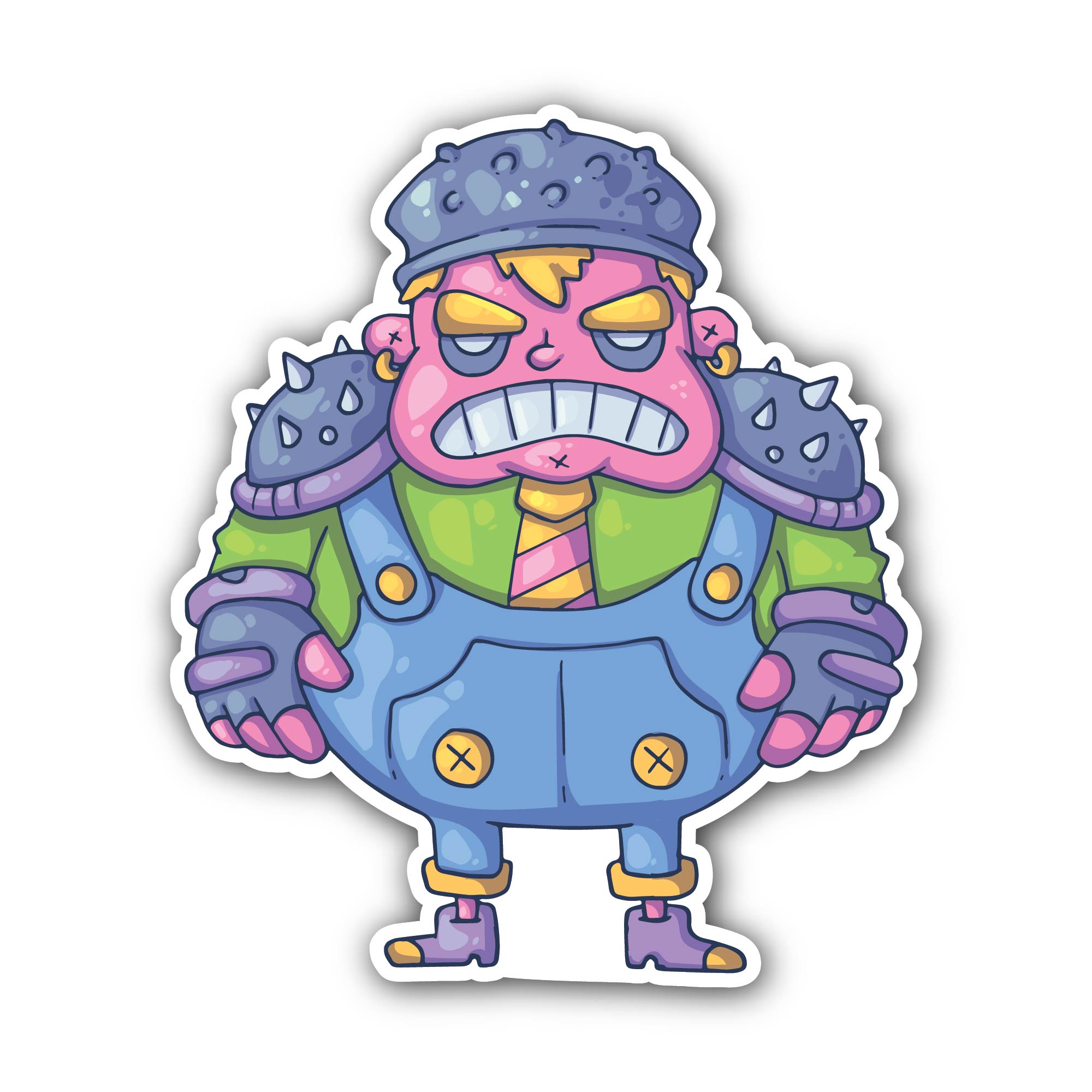 Angry Robbot Sticker, Waterproof Vinyl Decal Sticker Indoor Or Outdoor 2 (Pieces) 3" and 5"