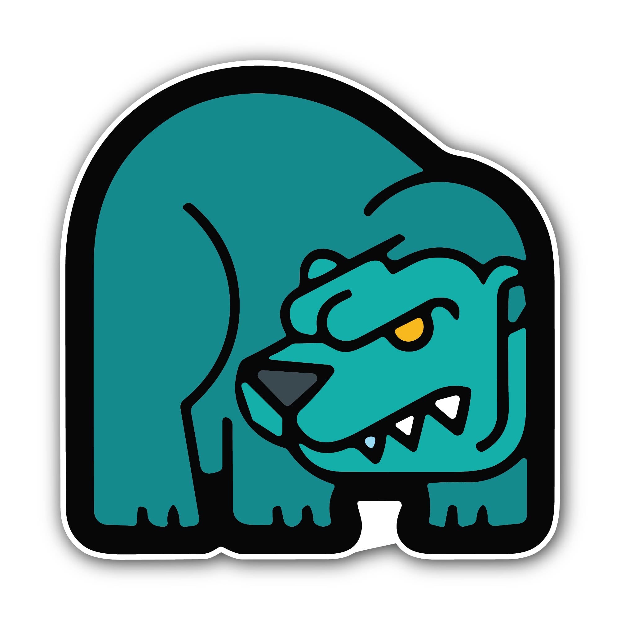 Angry Bear Sticker, Waterproof Vinyl Decal Sticker Indoor Or Outdoor 2 (Pieces) 3" and 5"
