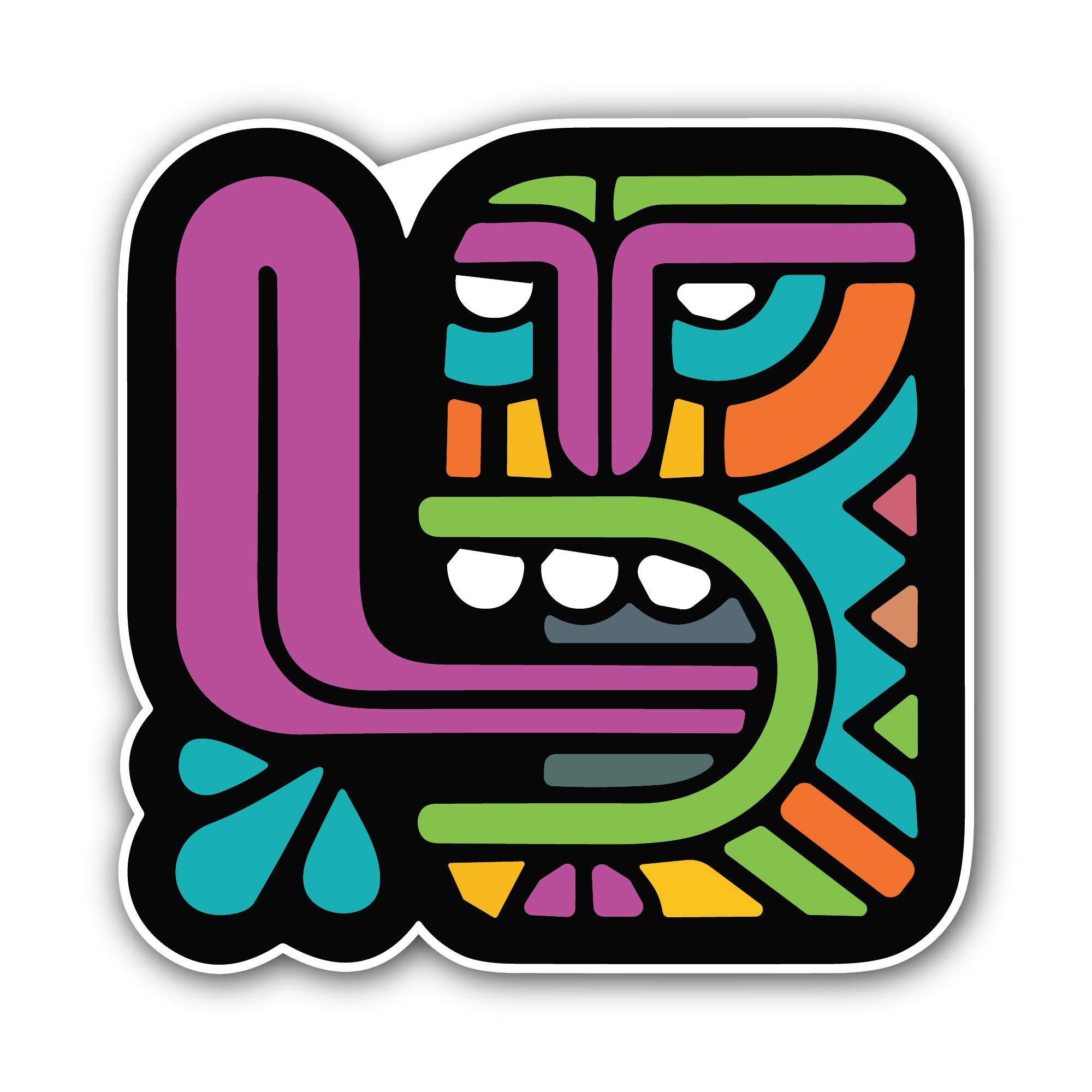 Colorful Monster Emblem Sticker, Waterproof Vinyl Decal Sticker Indoor Or Outdoor 2 (Pieces) 3" and 5"