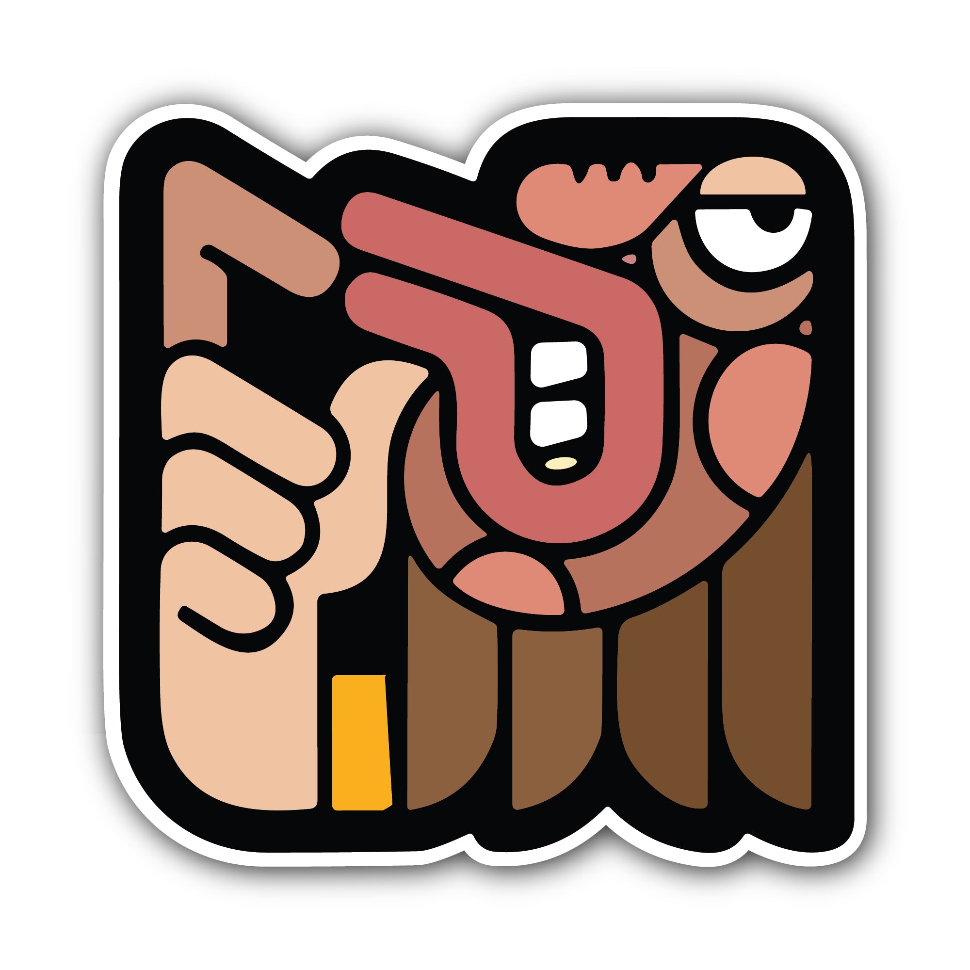 Arte Zombie Sticker, Waterproof Vinyl Decal Sticker Indoor Or Outdoor 2 (Pieces) 3" and 5"