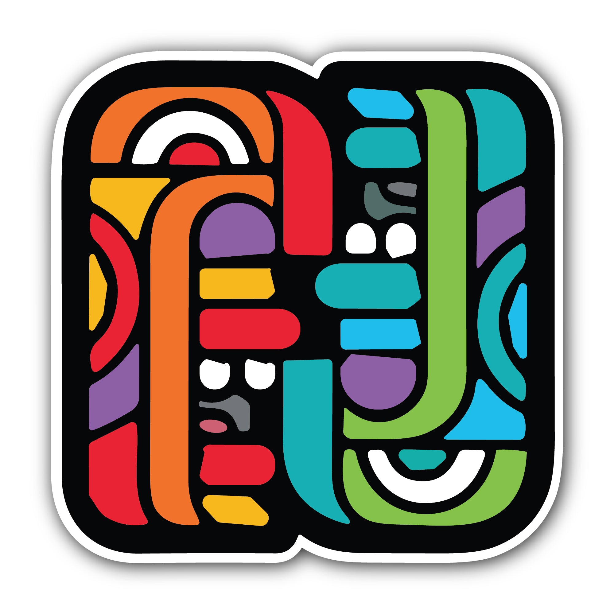 Tangle Pattern Sticker, Waterproof Vinyl Decal Sticker Indoor Or Outdoor 2 (Pieces) 3" and 5"