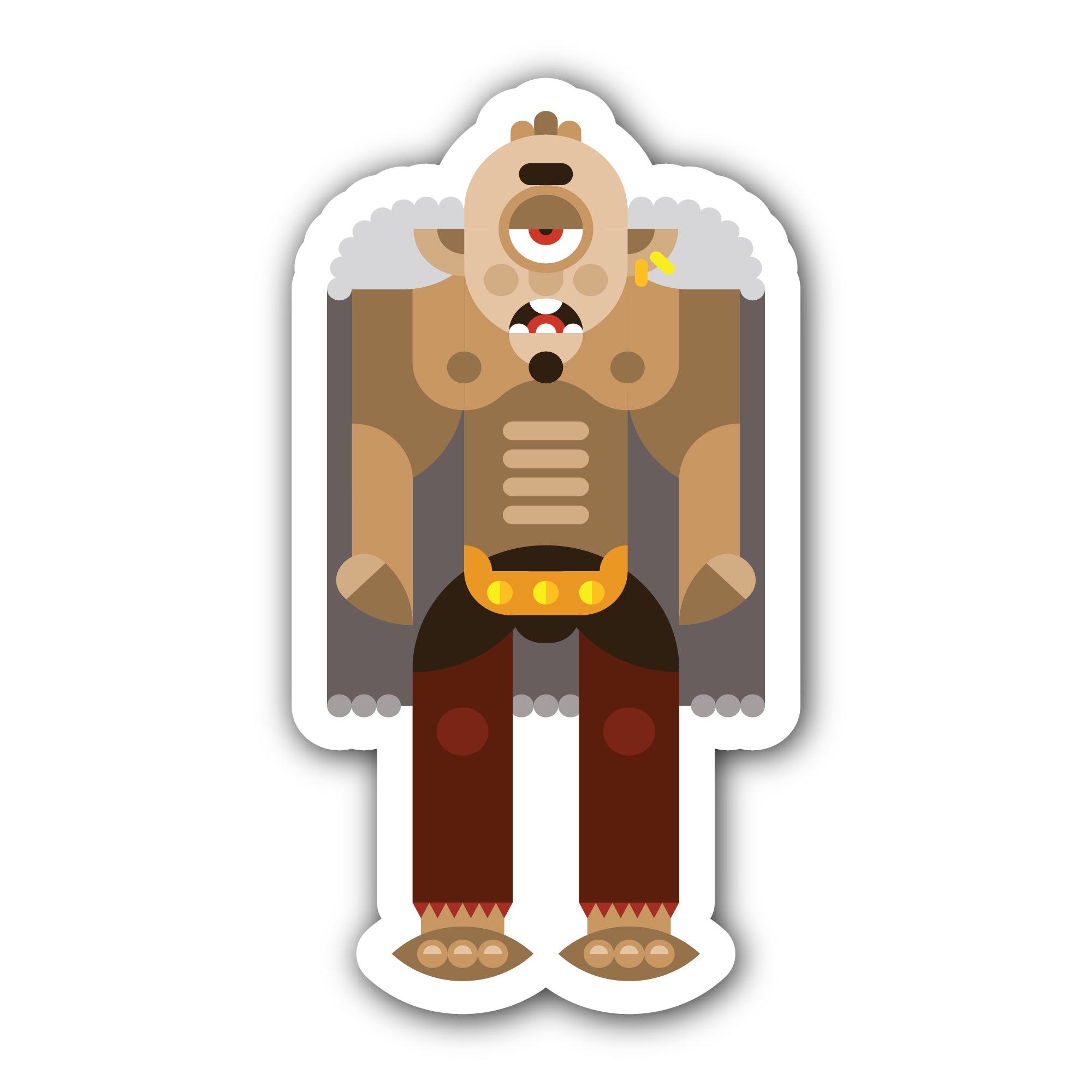 The One-Eyed Giant Sticker, Waterproof Vinyl Decal Sticker Indoor Or Outdoor 2 (Pieces) 3" and 5"