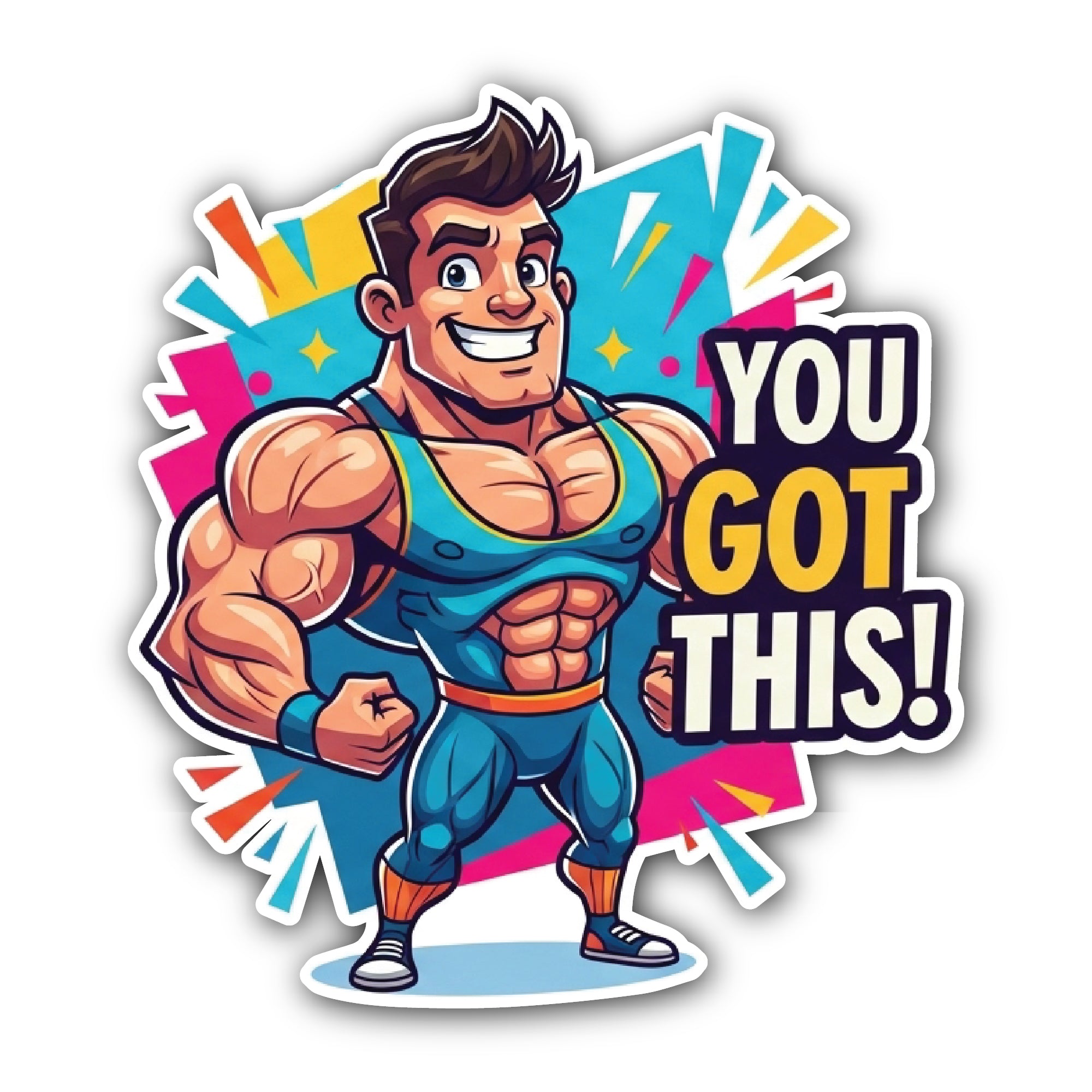 Bodybuilder Sticker, Waterproof Vinyl Decal Sticker Indoor Or Outdoor 2 (Pieces) 3" and 5"