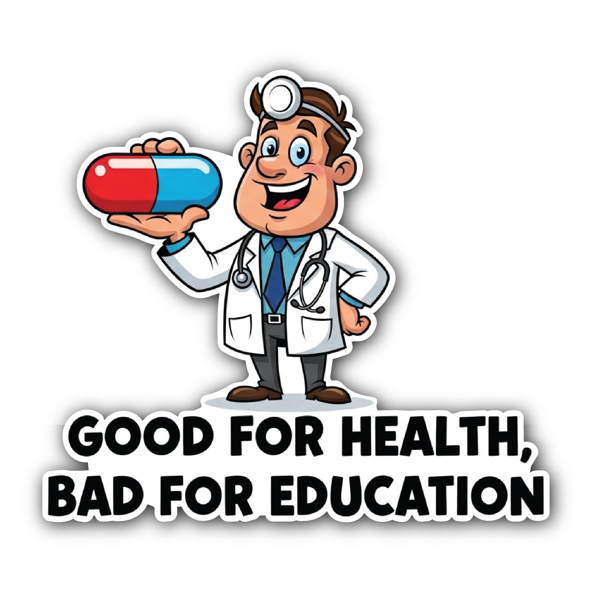 Medicines Doctor Sticker, Waterproof Vinyl Decal Sticker Indoor Or Outdoor 2 (Pieces) 3" and 5"