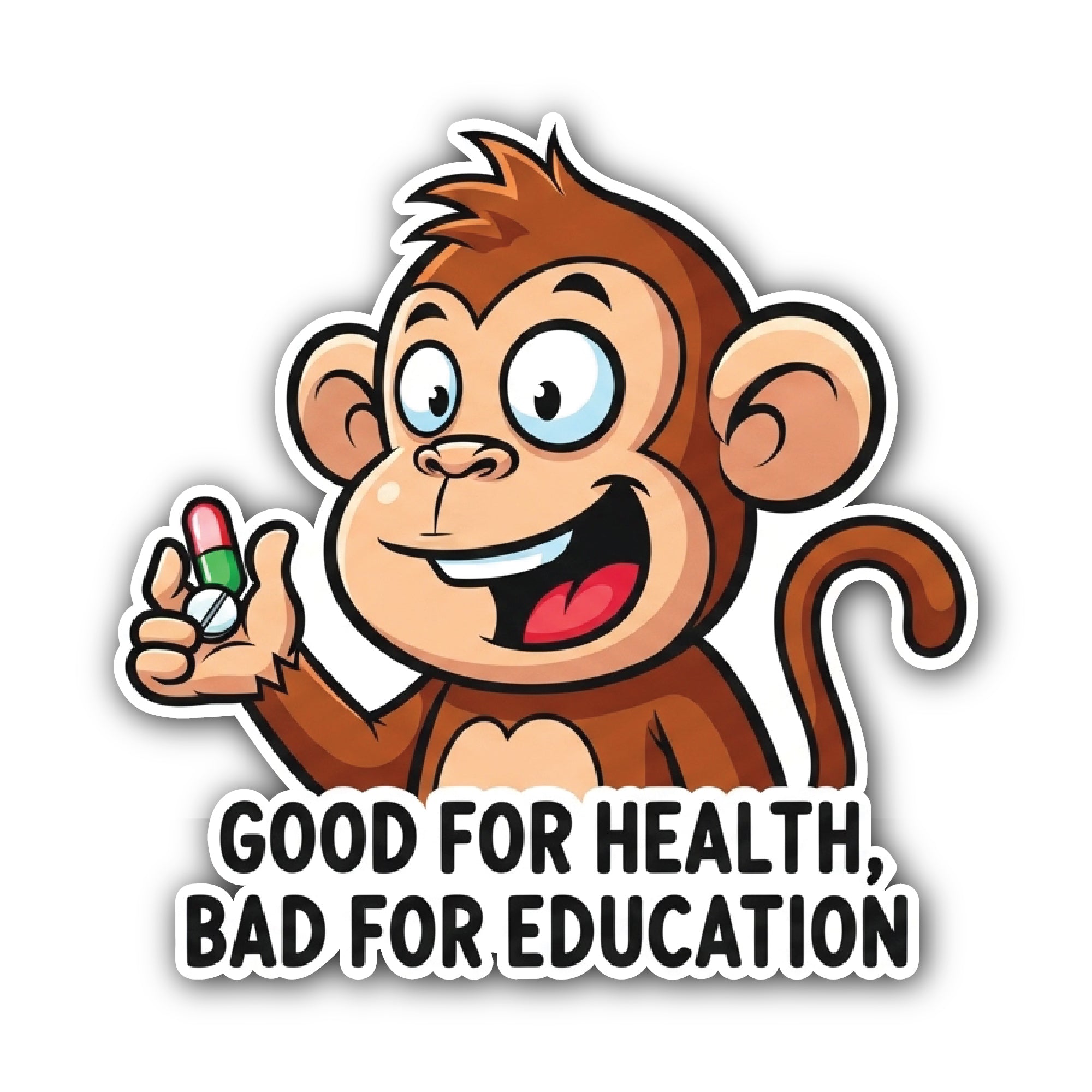 Good for Health, Bad for Education Sticker, Waterproof Vinyl Decal Sticker Indoor Or Outdoor 2 (Pieces) 3" and 5"