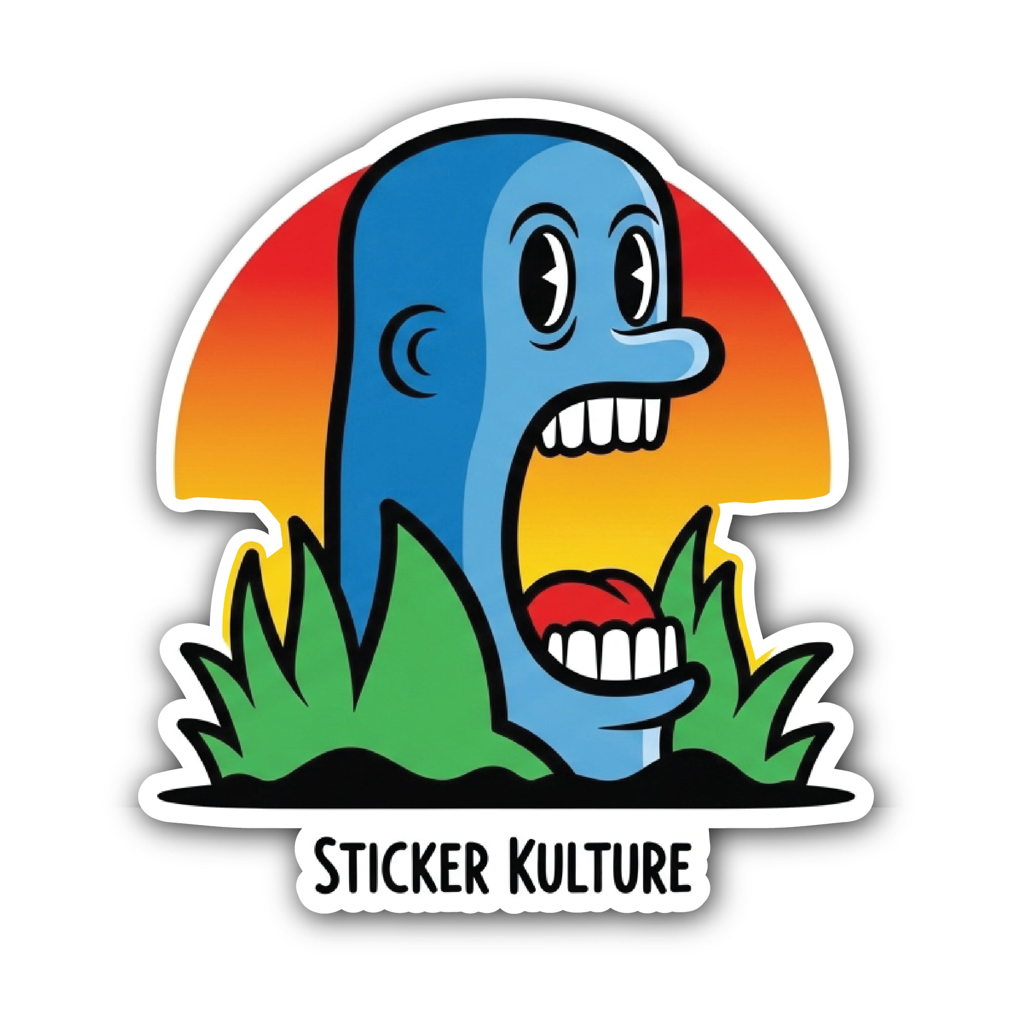Blue Head Sticker, Waterproof Vinyl Decal Sticker Indoor Or Outdoor 2 (Pieces) 3" and 5"