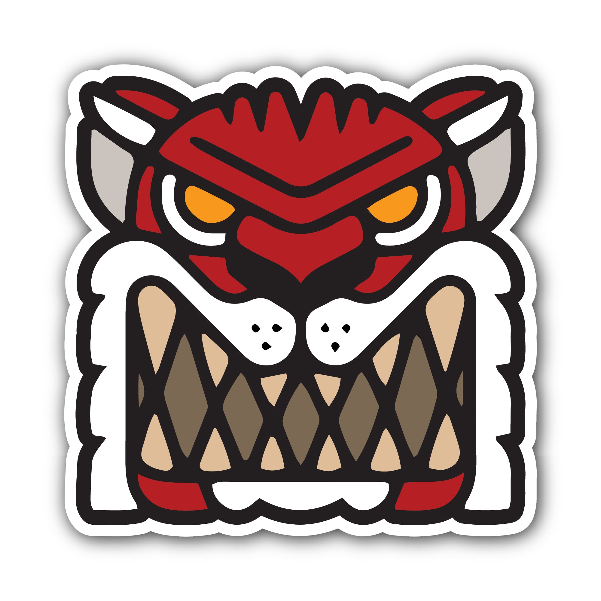 Red Feline Head Sticker, Waterproof Vinyl Decal Sticker Indoor Or Outdoor 2 (Pieces) 3" and 5"