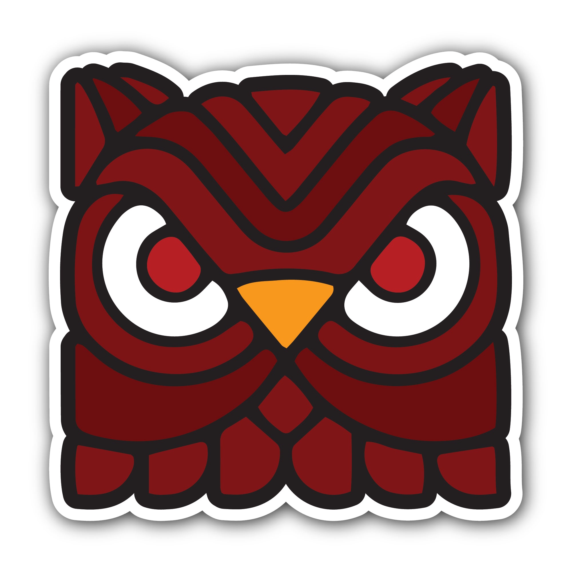 Owl Head Sticker, Waterproof Vinyl Decal Sticker Indoor Or Outdoor 2 (Pieces) 3" and 5"