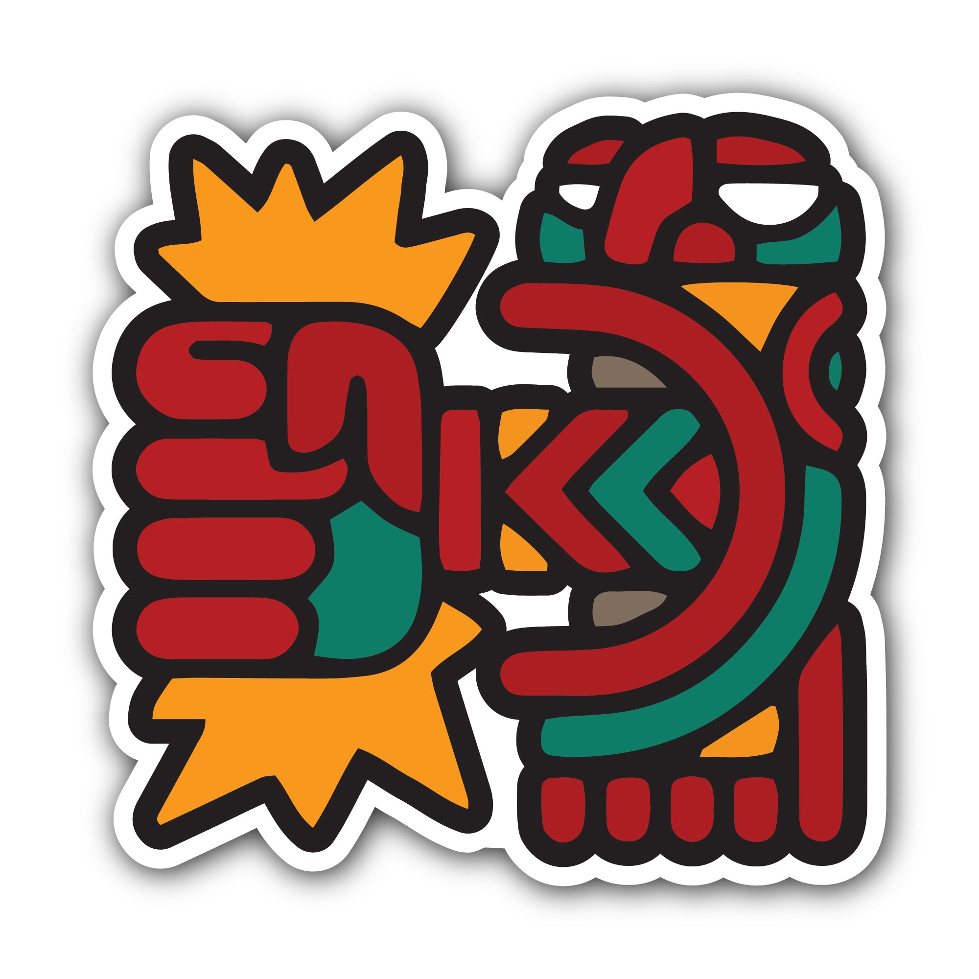 Aztec Fist Sticker, Waterproof Vinyl Decal Sticker Indoor Or Outdoor 2 (Pieces) 3" and 5"