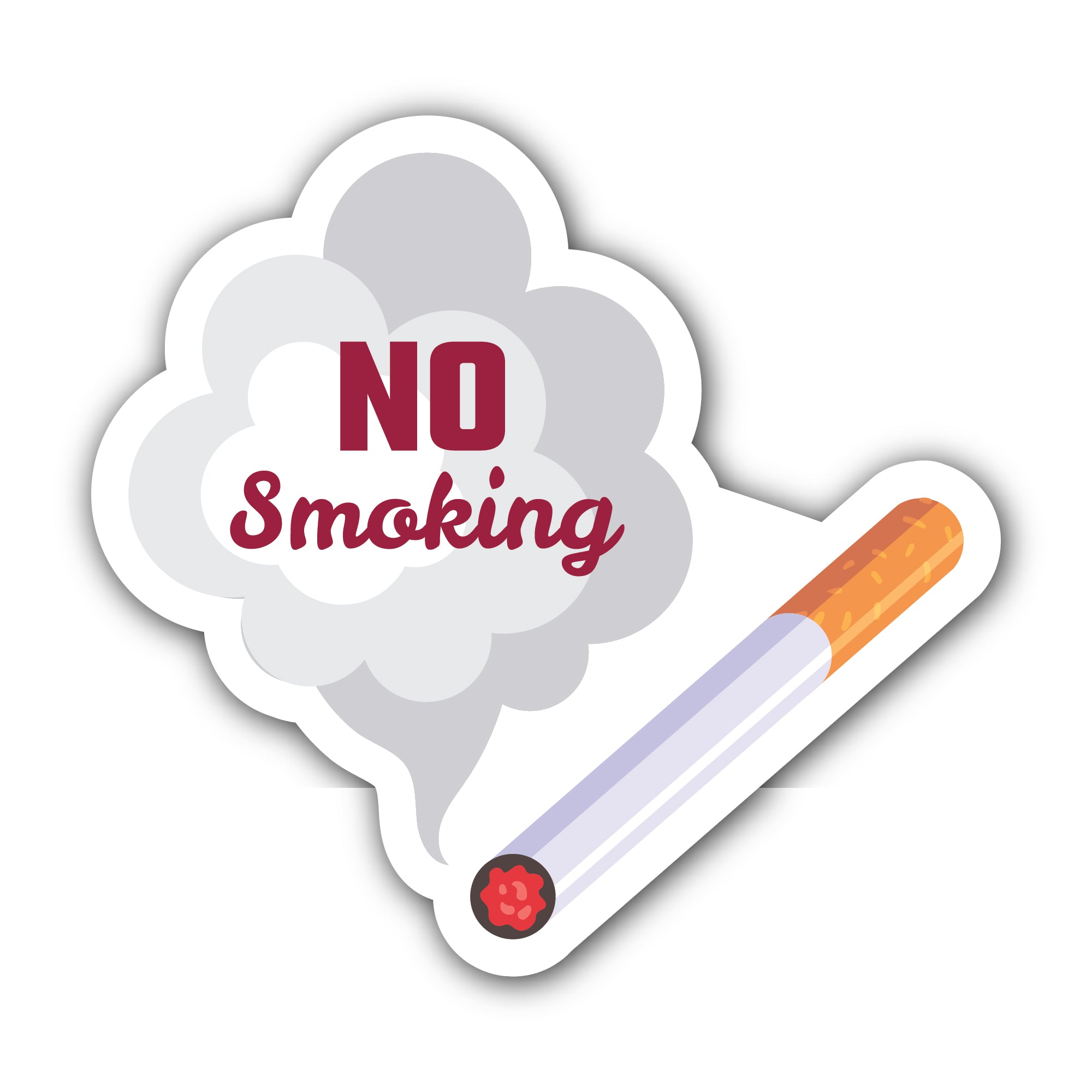 No Smoking Sticker, Waterproof Vinyl Decal Sticker Indoor Or Outdoor 2 (Pieces) 3" and 5"