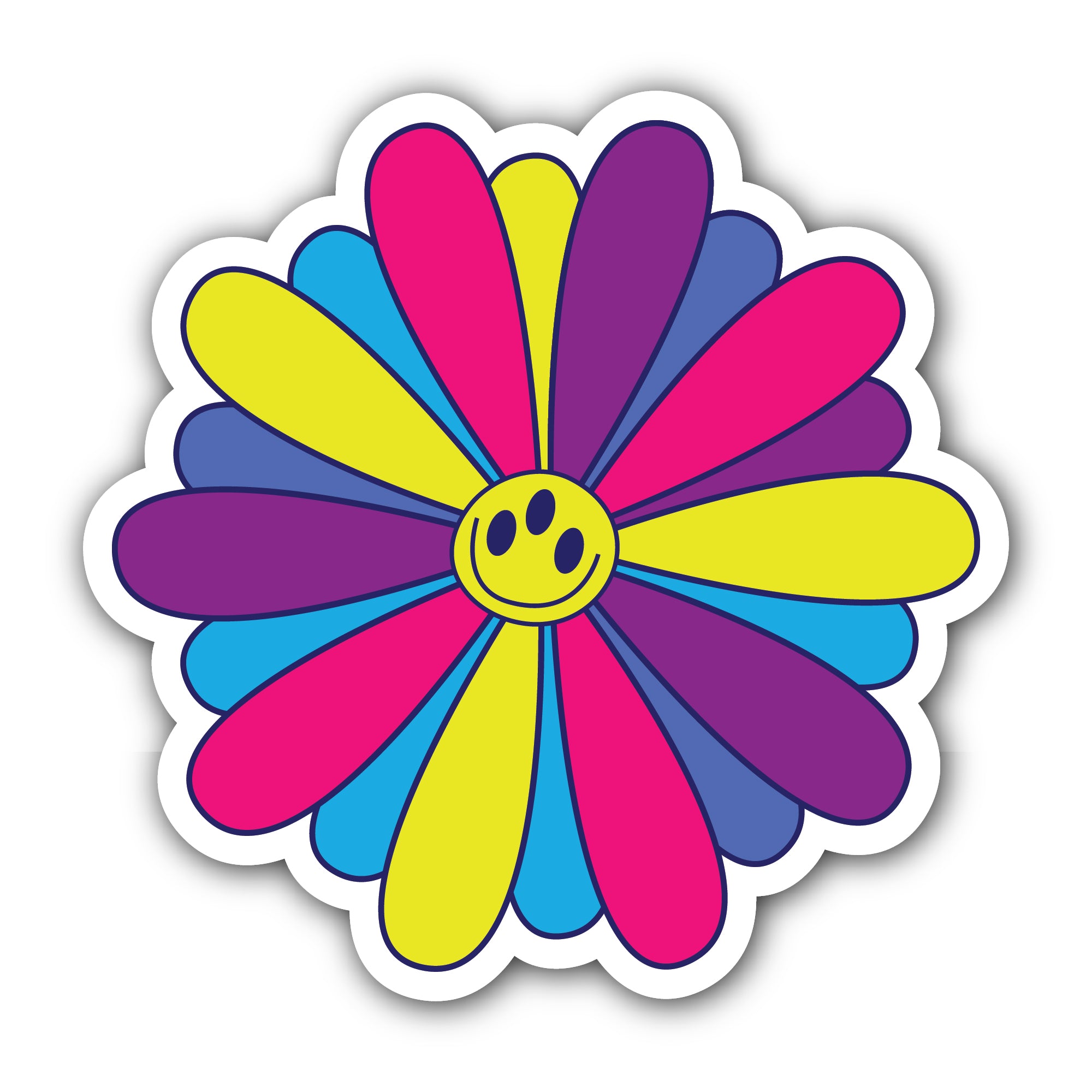 Colorful Flower Sticker, Waterproof Vinyl Decal Sticker Indoor Or Outdoor 2 (Pieces) 3" and 5"