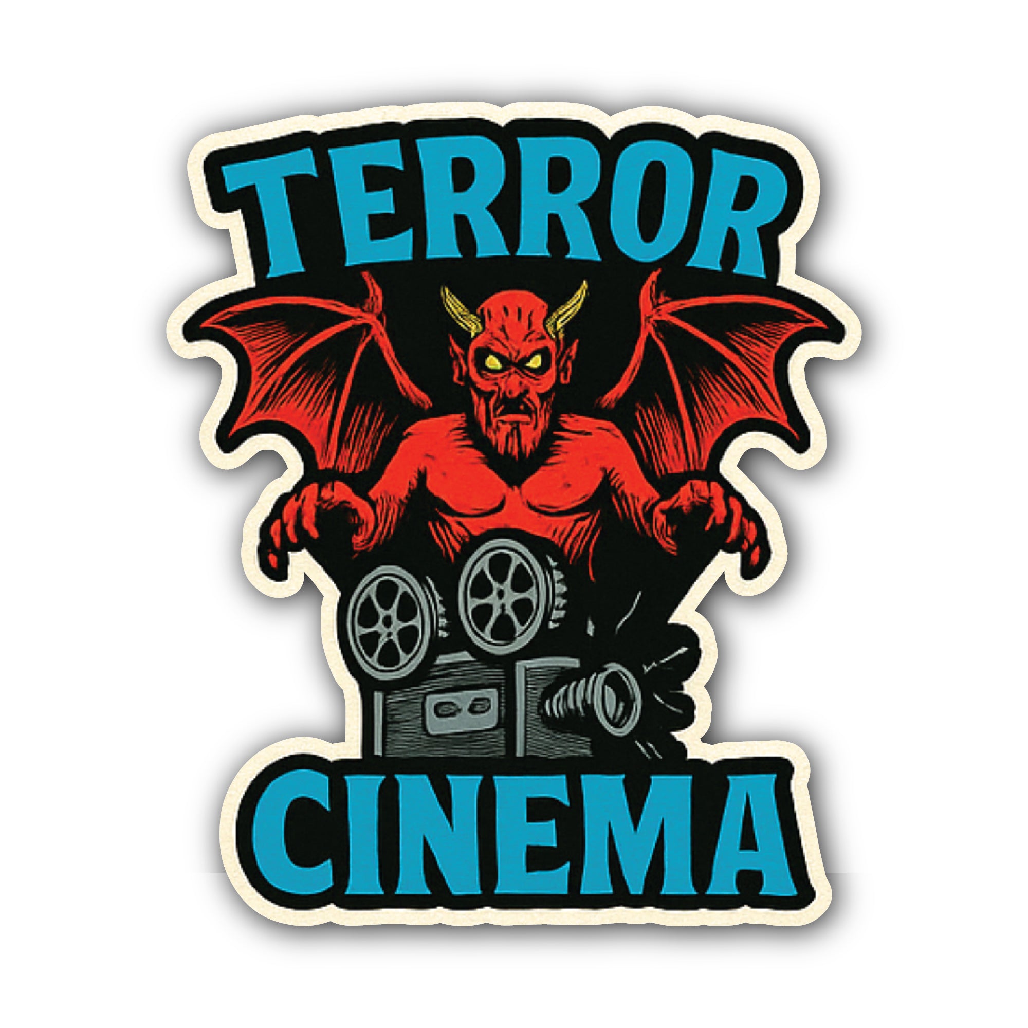 Terror Cinema Sticker, Waterproof Vinyl Decal Sticker Indoor Or Outdoor 2 (Pieces) 3" and 5"