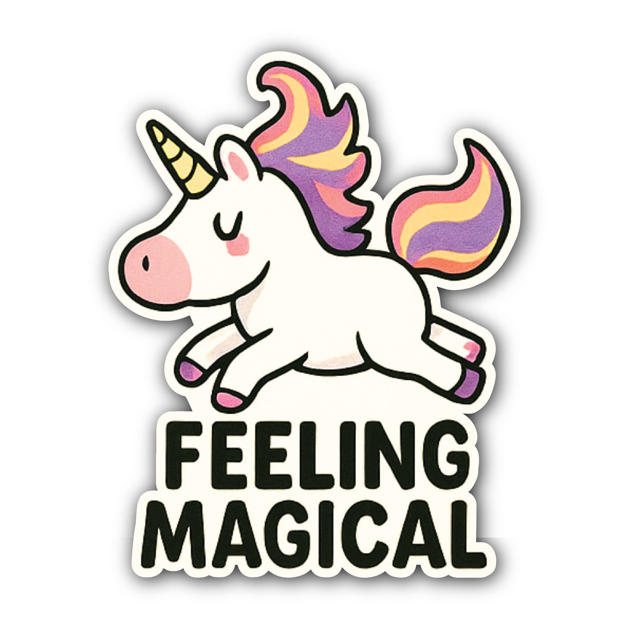 Cute Unicorn Sticker, Waterproof Vinyl Decal Sticker Indoor Or Outdoor 2 (Pieces) 3" and 5"