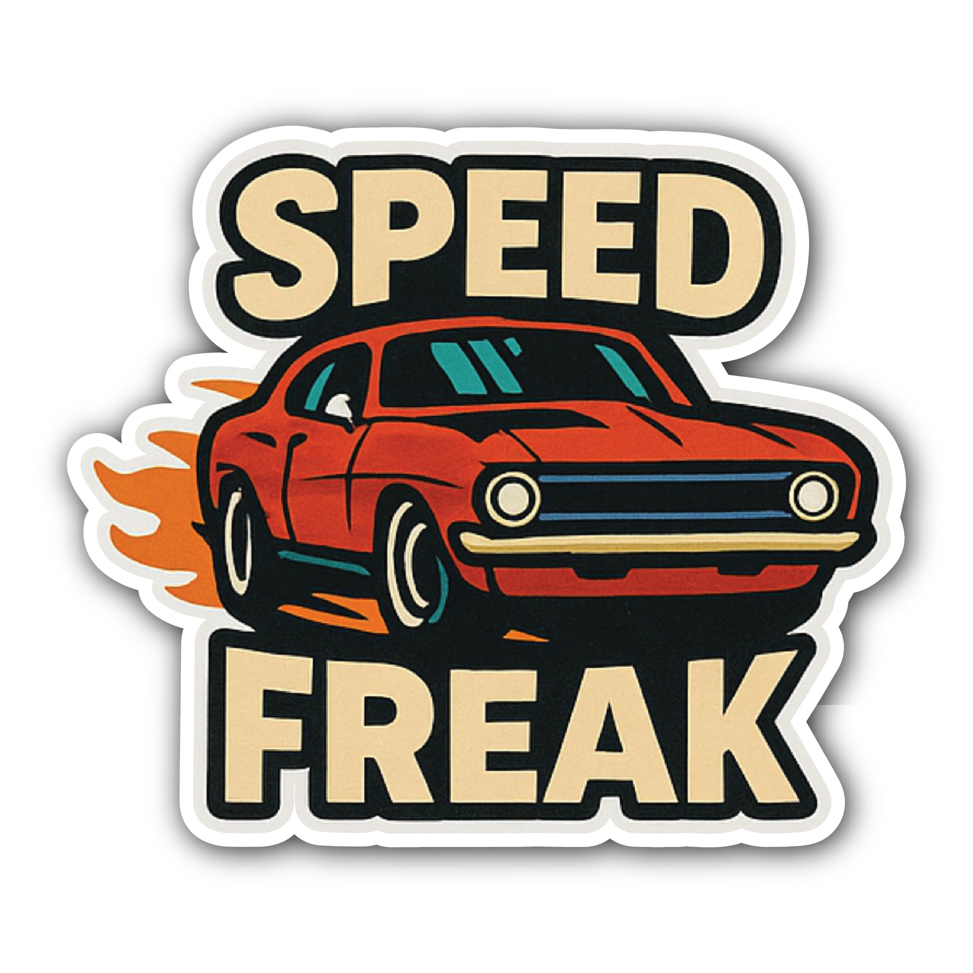 Speed Freak Sticker, Waterproof Vinyl Decal Sticker Indoor Or Outdoor 2 (Pieces) 3" and 5"