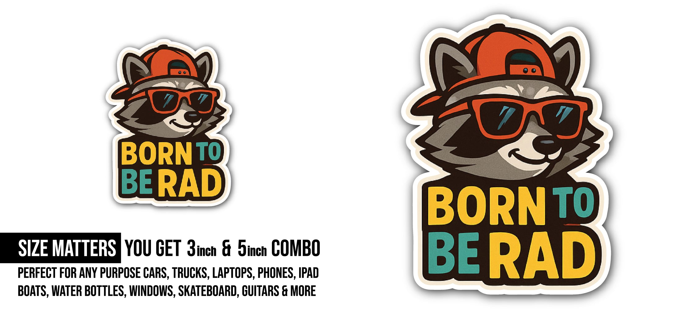 Born to BERAD Sticker, Waterproof Vinyl Decal Sticker Indoor Or Outdoor 2 (Pieces) 3" and 5"