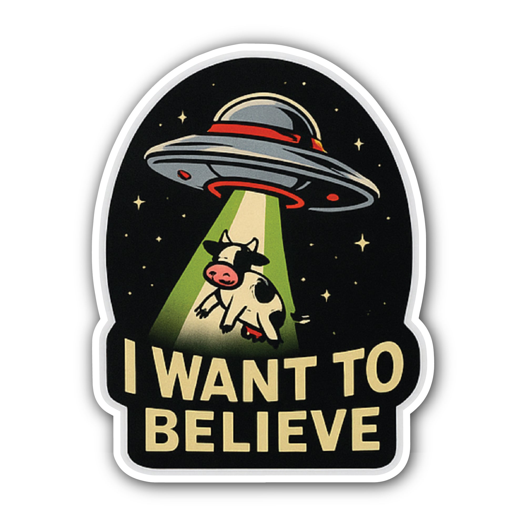 I Want to Believe Sticker, Waterproof Vinyl Decal Sticker Indoor Or Outdoor 2 (Pieces) 3" and 5"