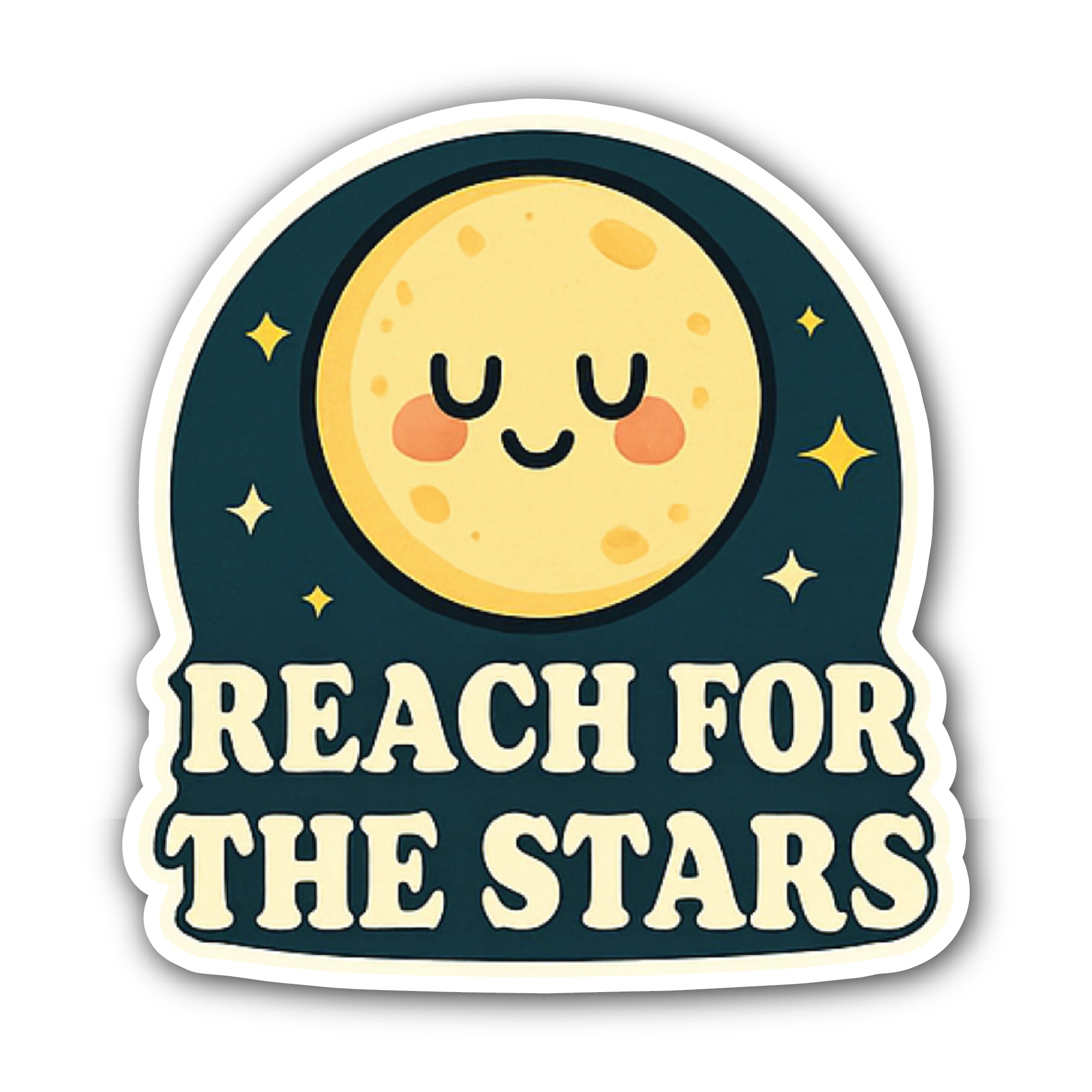 Reach for The Stars Sticker, Waterproof Vinyl Decal Sticker Indoor Or Outdoor 2 (Pieces) 3" and 5"