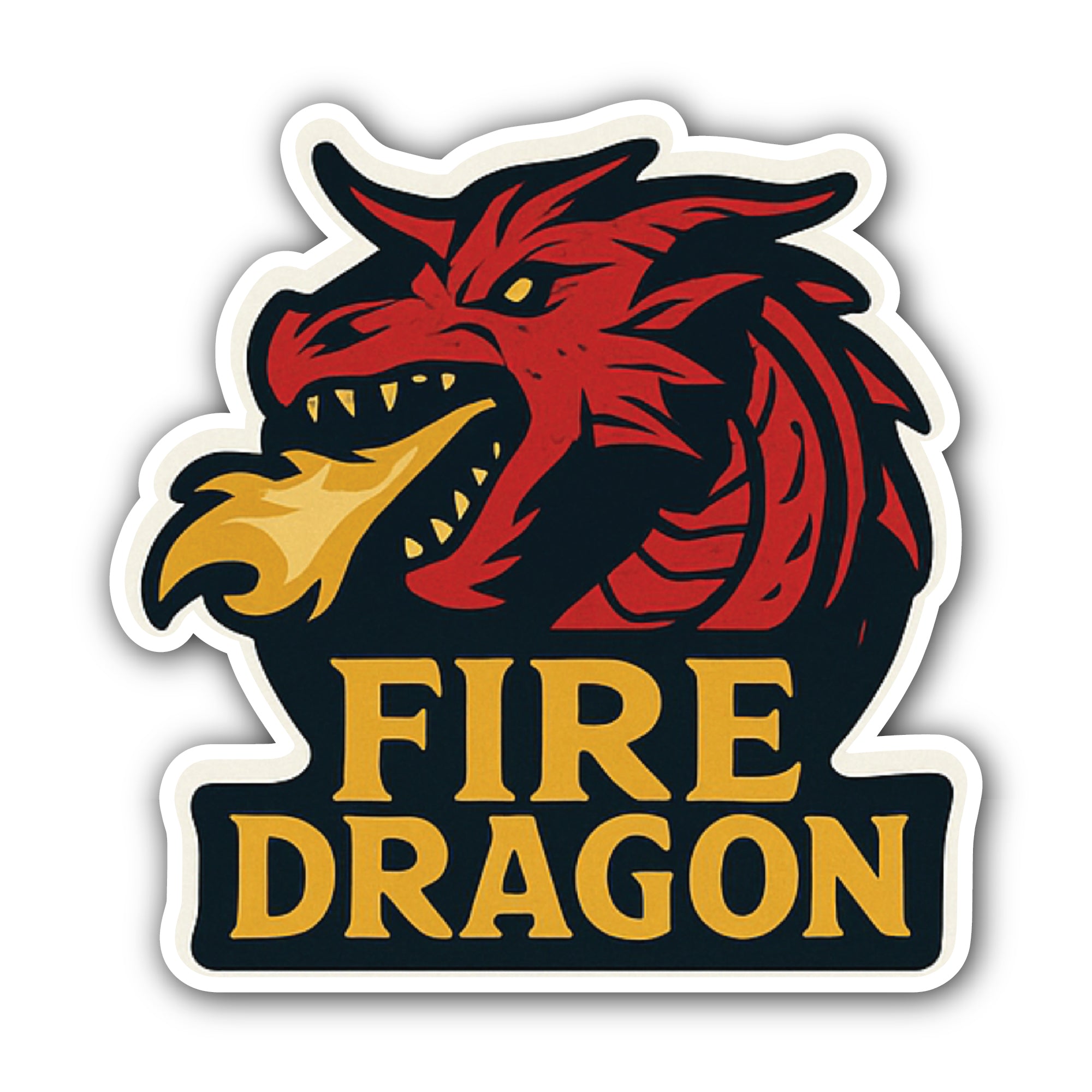 Fire Dragon Sticker, Waterproof Vinyl Decal Sticker Indoor Or Outdoor 2 (Pieces) 3" and 5"