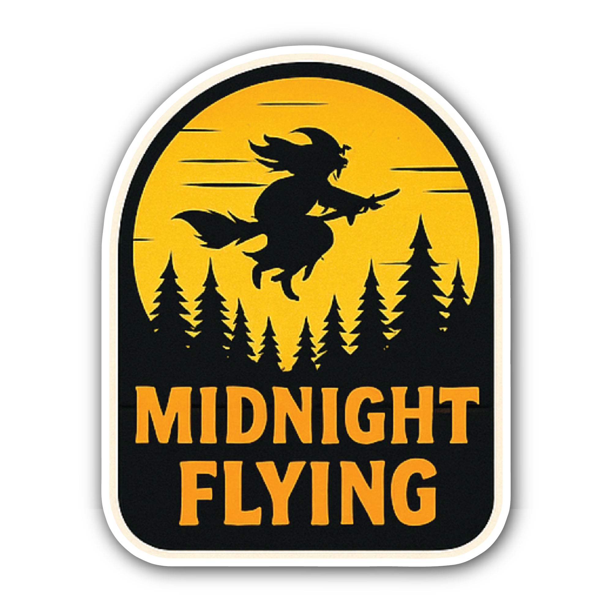 Midnight Flying Sticker, Waterproof Vinyl Decal Sticker Indoor Or Outdoor 2 (Pieces) 3" and 5"