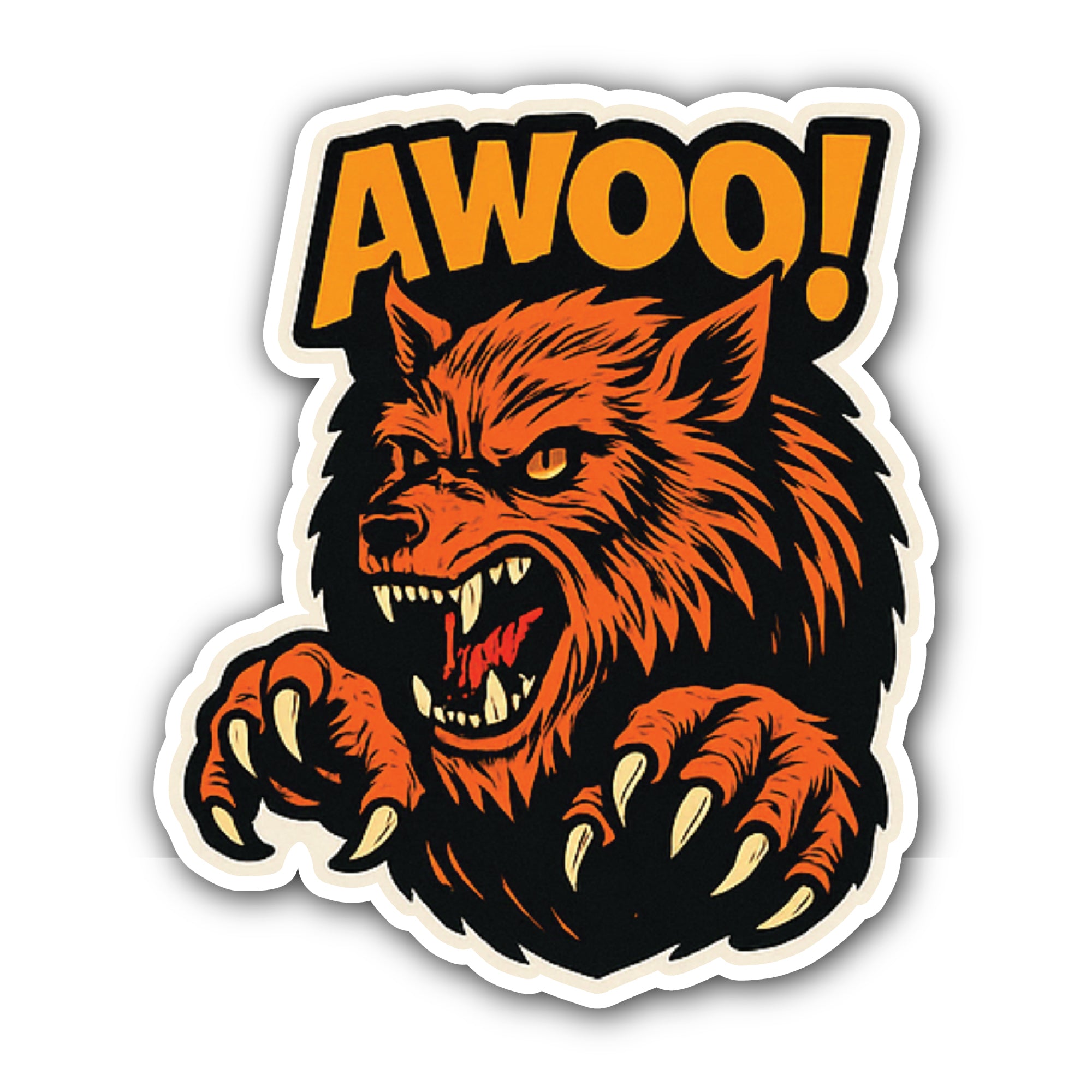 Wolf Head Sticker, Waterproof Vinyl Decal Sticker Indoor Or Outdoor 2 (Pieces) 3" and 5"