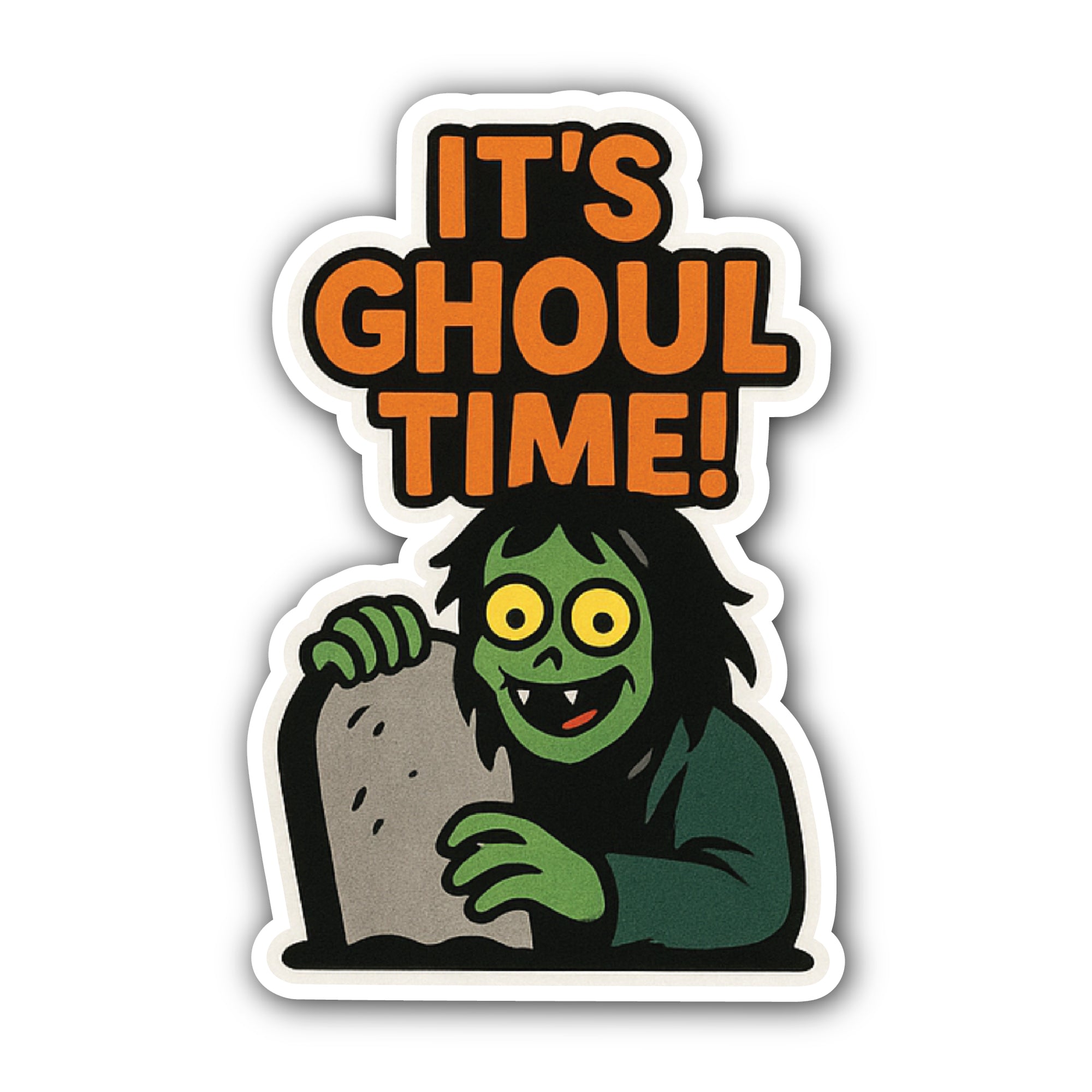 It's Ghoul Time Sticker, Waterproof Vinyl Decal Sticker Indoor Or Outdoor 2 (Pieces) 3" and 5"