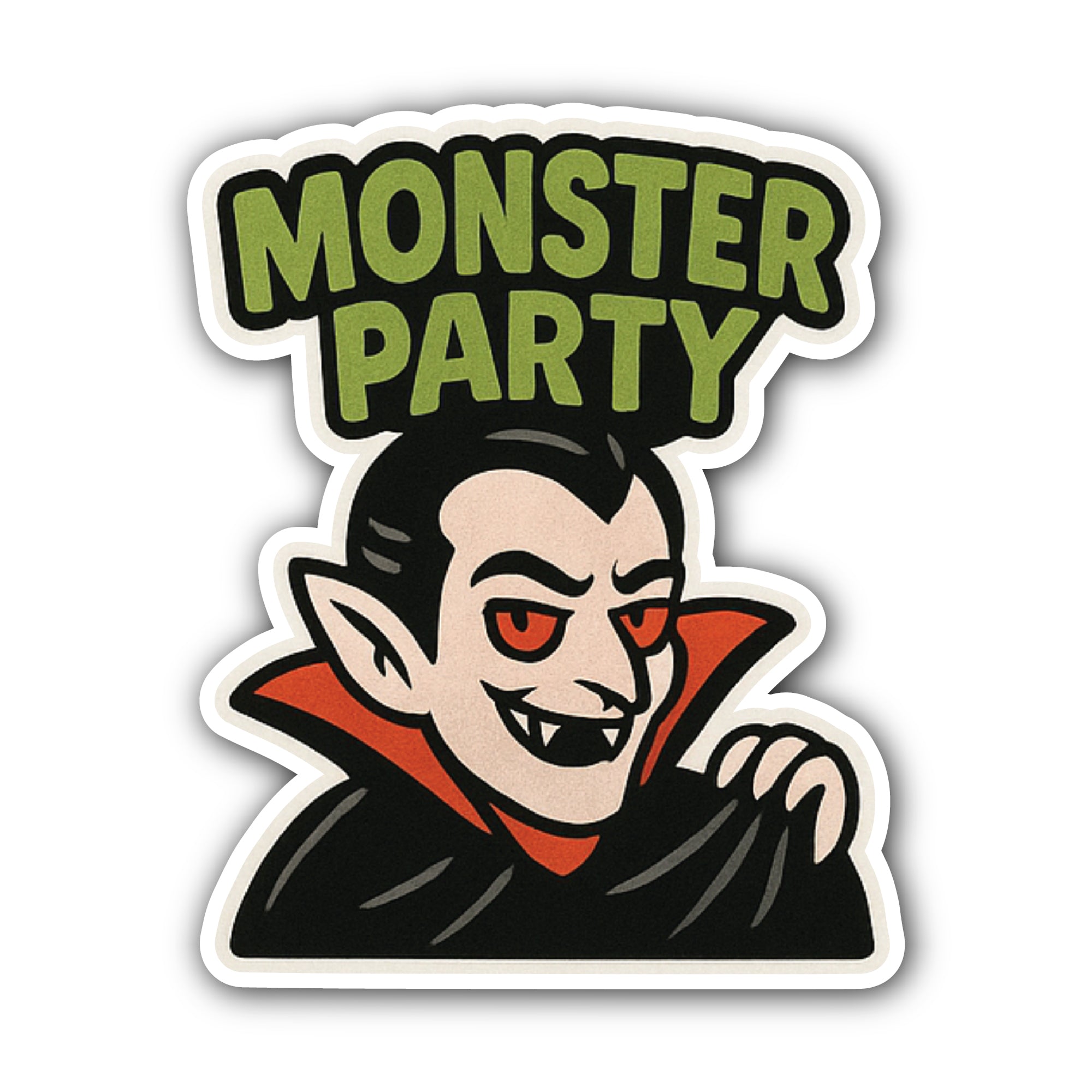 Monster Party Sticker, Waterproof Vinyl Decal Sticker Indoor Or Outdoor 2 (Pieces) 3" and 5"