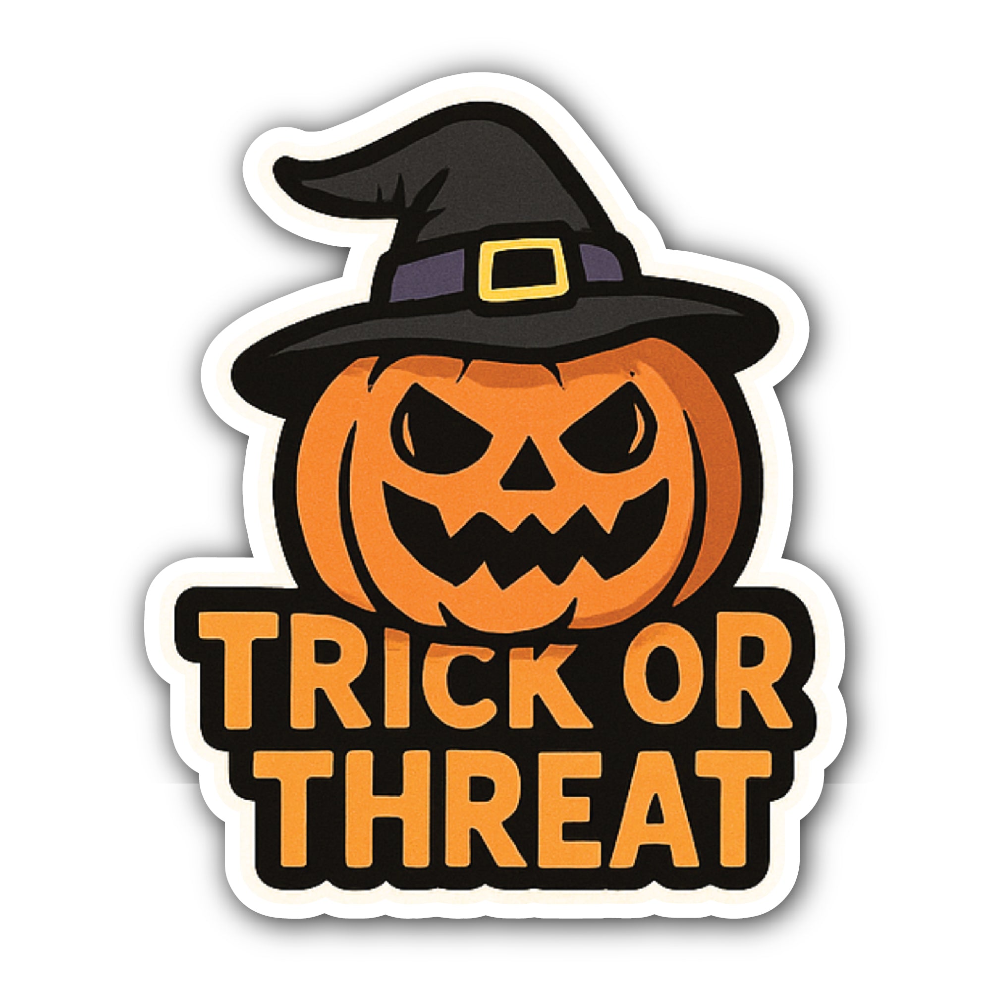 Trick or Treat Sticker, Waterproof Vinyl Decal Sticker Indoor Or Outdoor 2 (Pieces) 3" and 5"