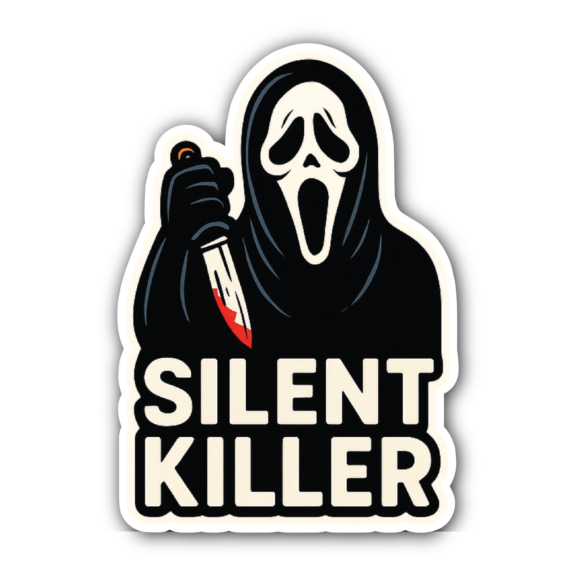 Silent Killer Sticker, Waterproof Vinyl Decal Sticker Indoor Or Outdoor 2 (Pieces) 3" and 5"