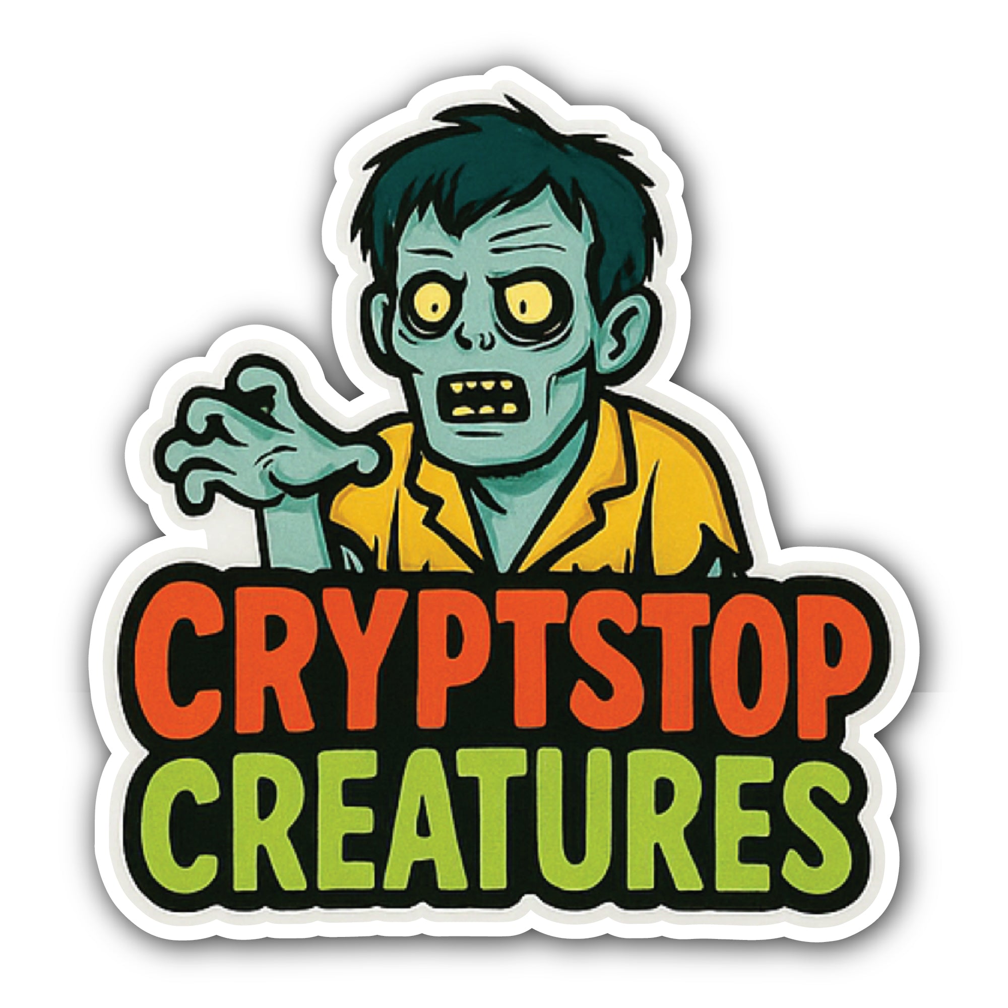 CRYPTSTOP Creatures Sticker, Waterproof Vinyl Decal Sticker Indoor Or Outdoor 2 (Pieces) 3" and 5"