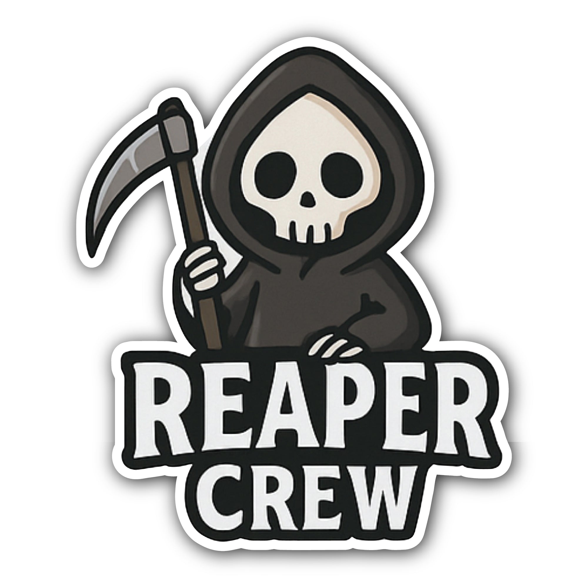 Reaper Crew Sticker, Waterproof Vinyl Decal Sticker Indoor Or Outdoor 2 (Pieces) 3" and 5"