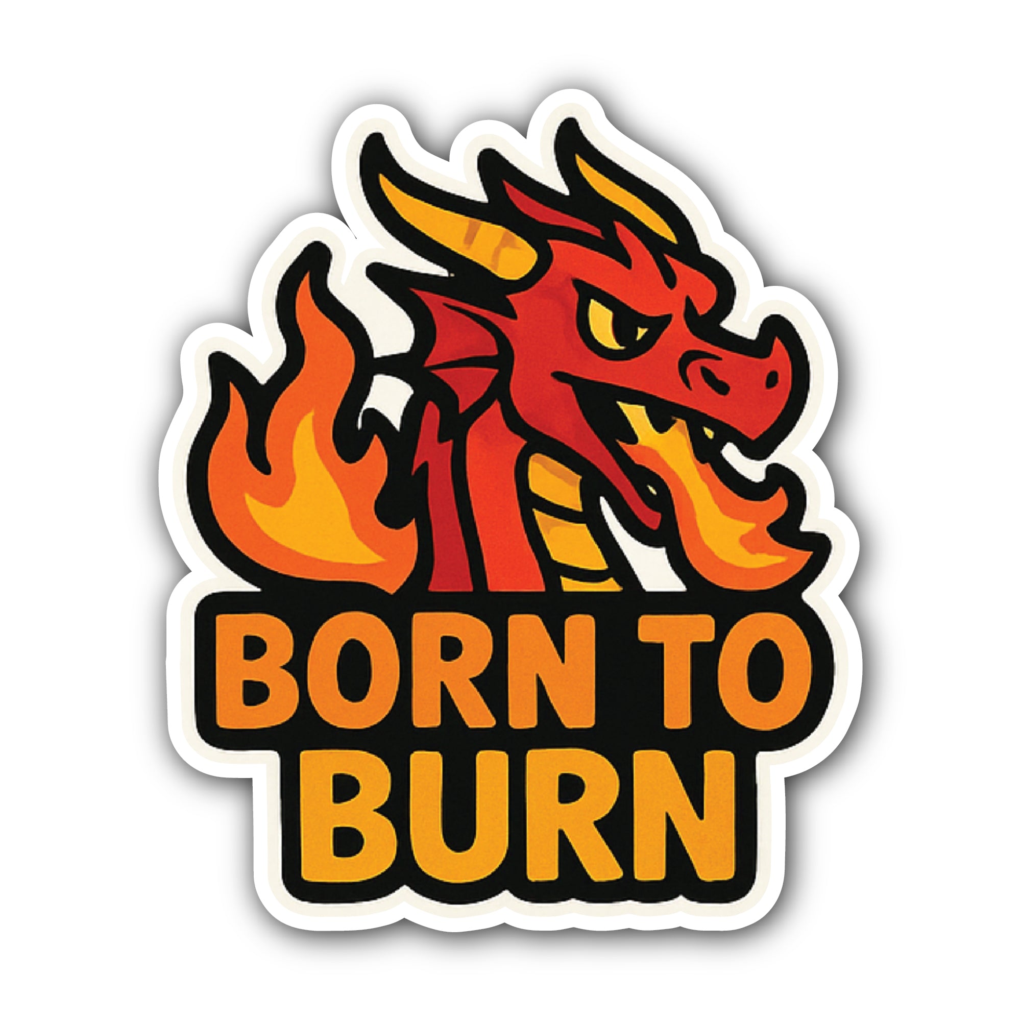 Born to Burn Sticker, Waterproof Vinyl Decal Sticker Indoor Or Outdoor 2 (Pieces) 3" and 5"