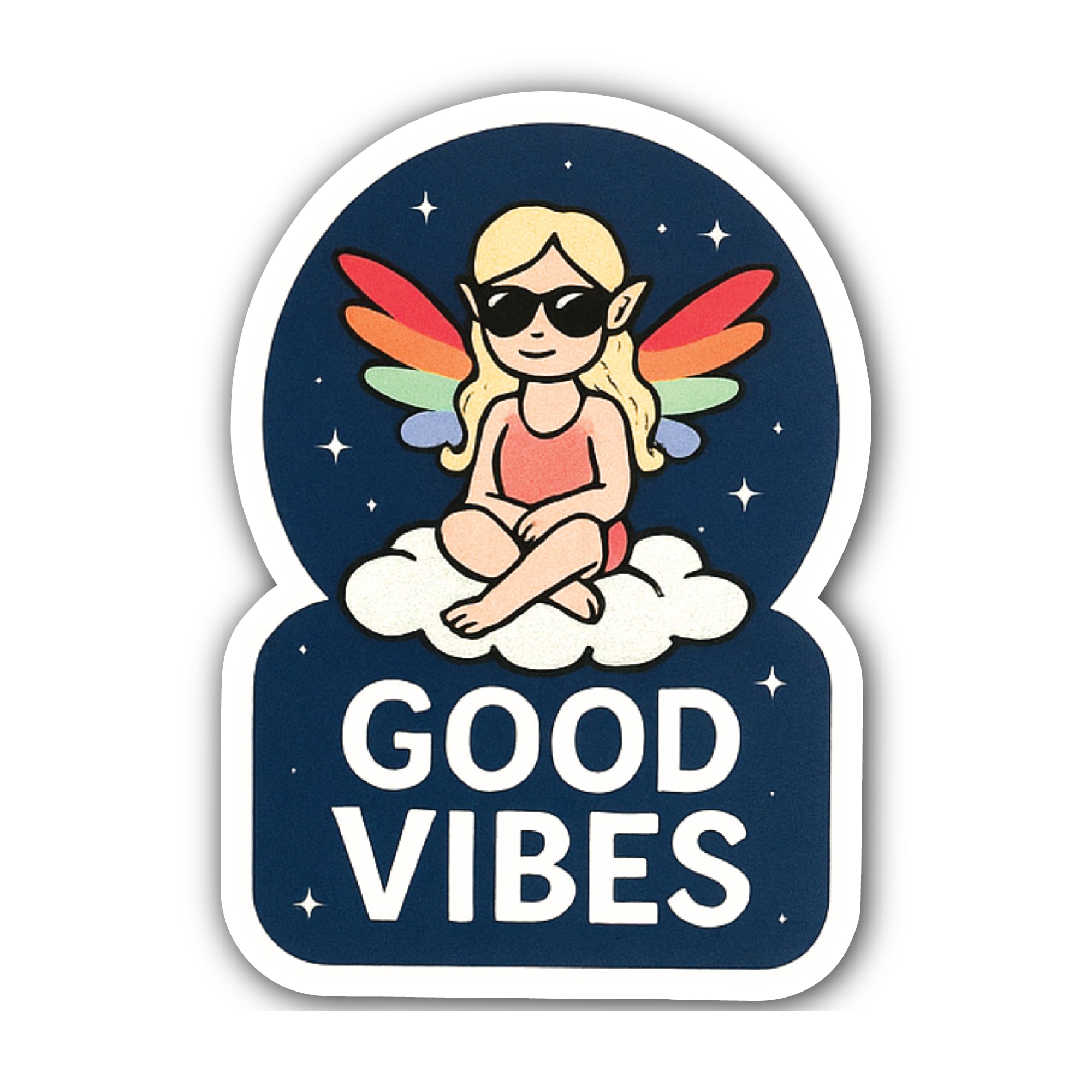 Good Vibes Sticker, Waterproof Vinyl Decal Sticker Indoor Or Outdoor 2 (Pieces) 3" and 5"