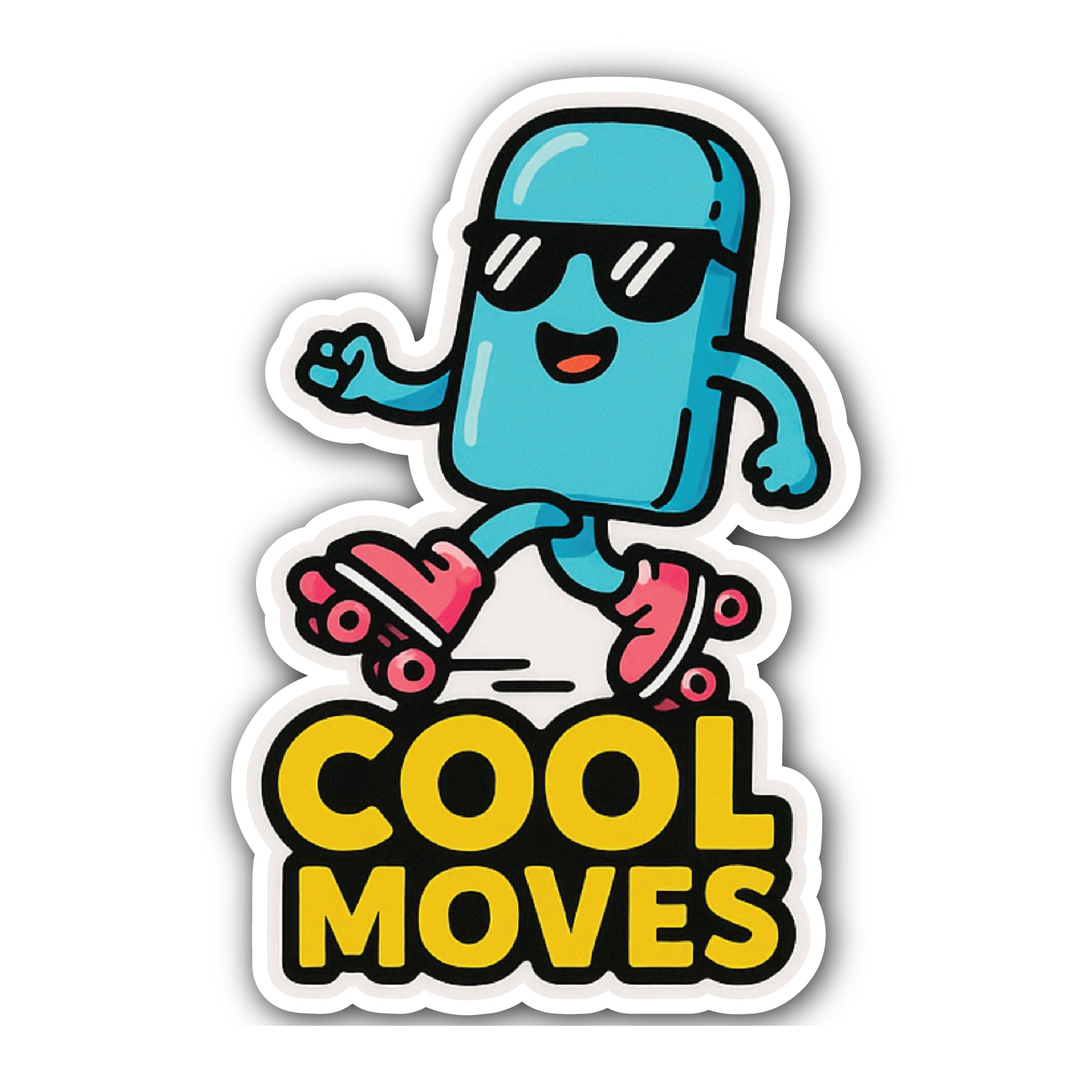 Cool Moves Sticker, Waterproof Vinyl Decal Sticker Indoor Or Outdoor 2 (Pieces) 3" and 5"