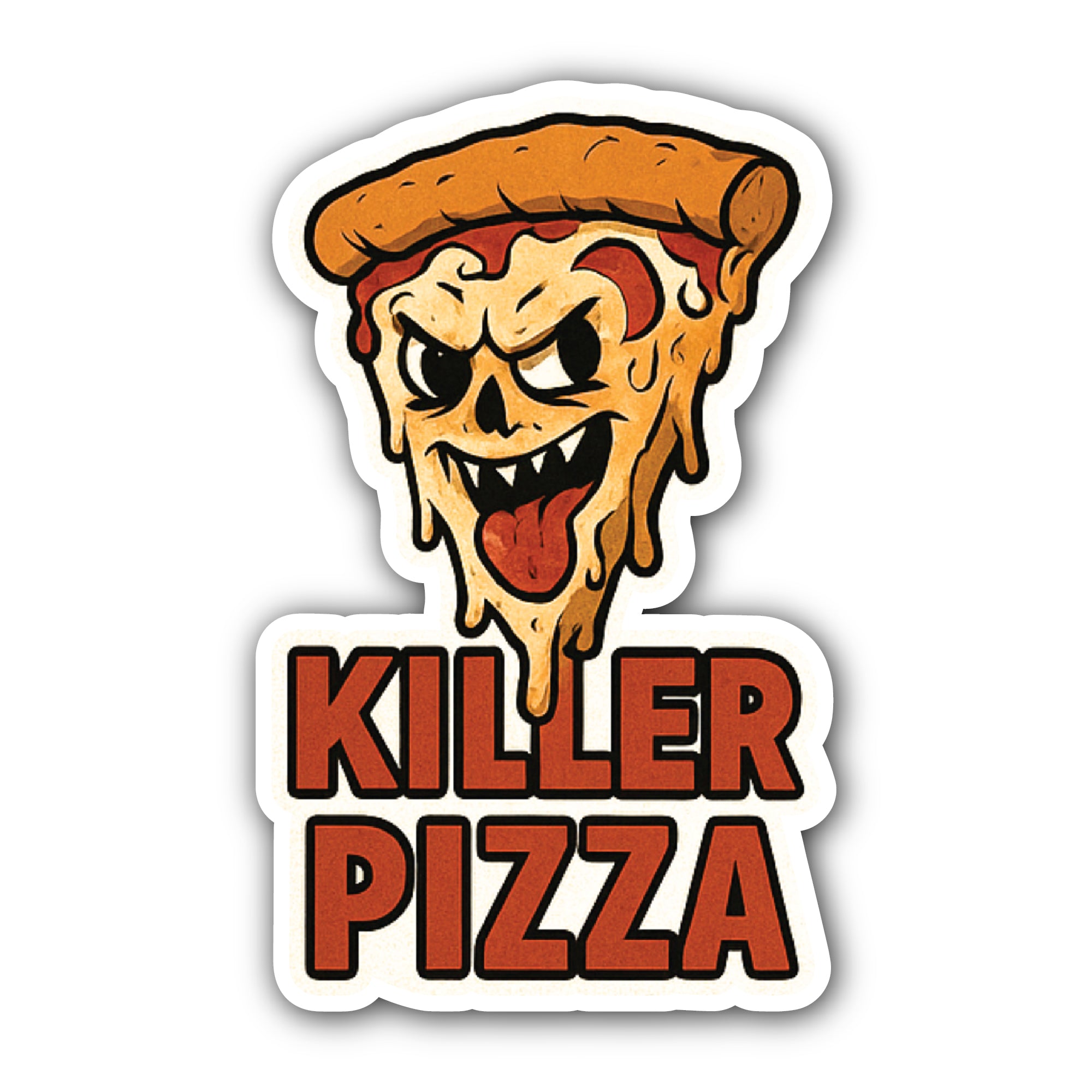 Killer Pizza Sticker, Waterproof Vinyl Decal Sticker Indoor Or Outdoor 2 (Pieces) 3" and 5"