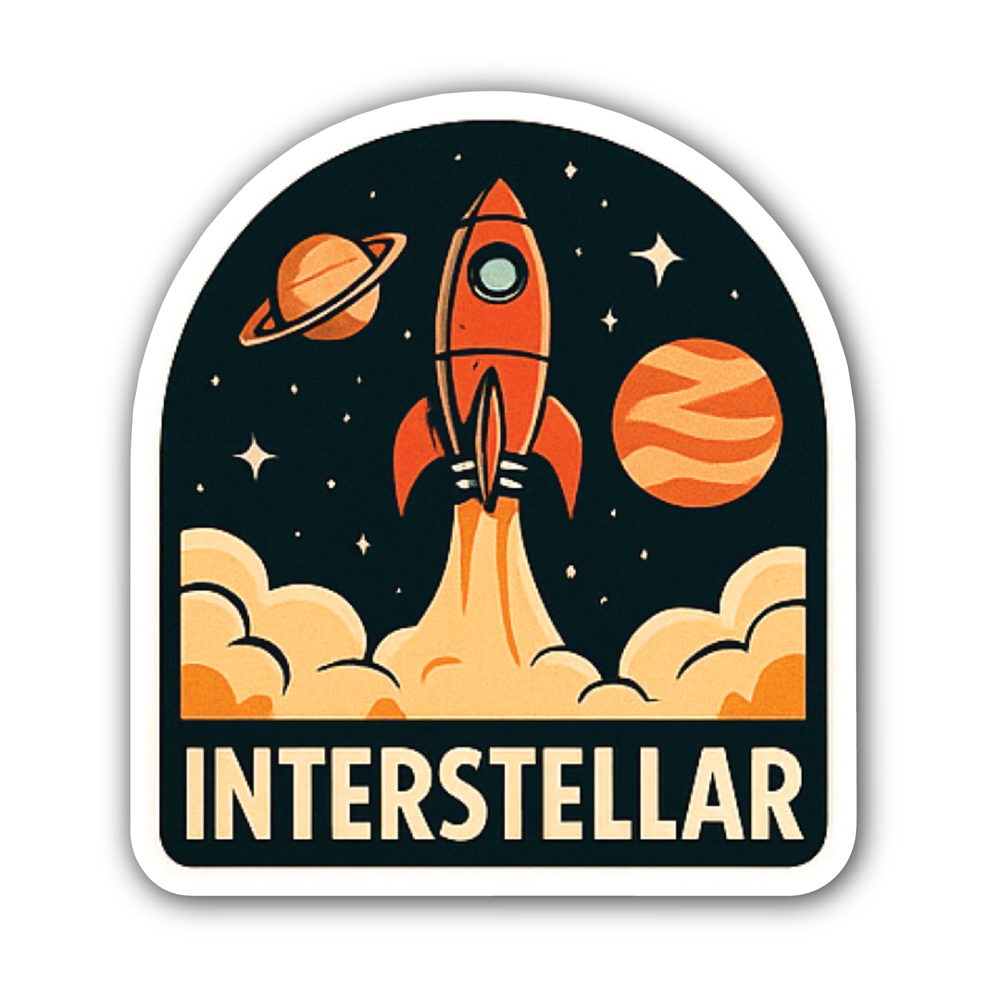 Interstellar Sticker, Waterproof Vinyl Decal Sticker Indoor Or Outdoor 2 (Pieces) 3" and 5"