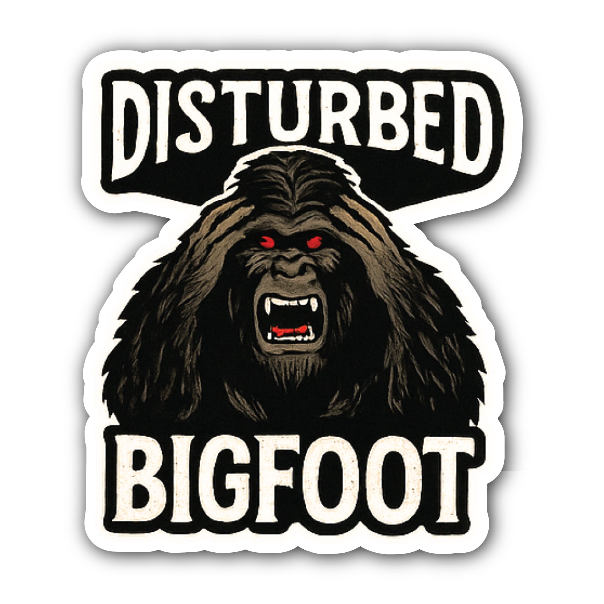 Disturbed Bigfoot Sticker, Waterproof Vinyl Decal Sticker Indoor Or Outdoor 2 (Pieces) 3" and 5"