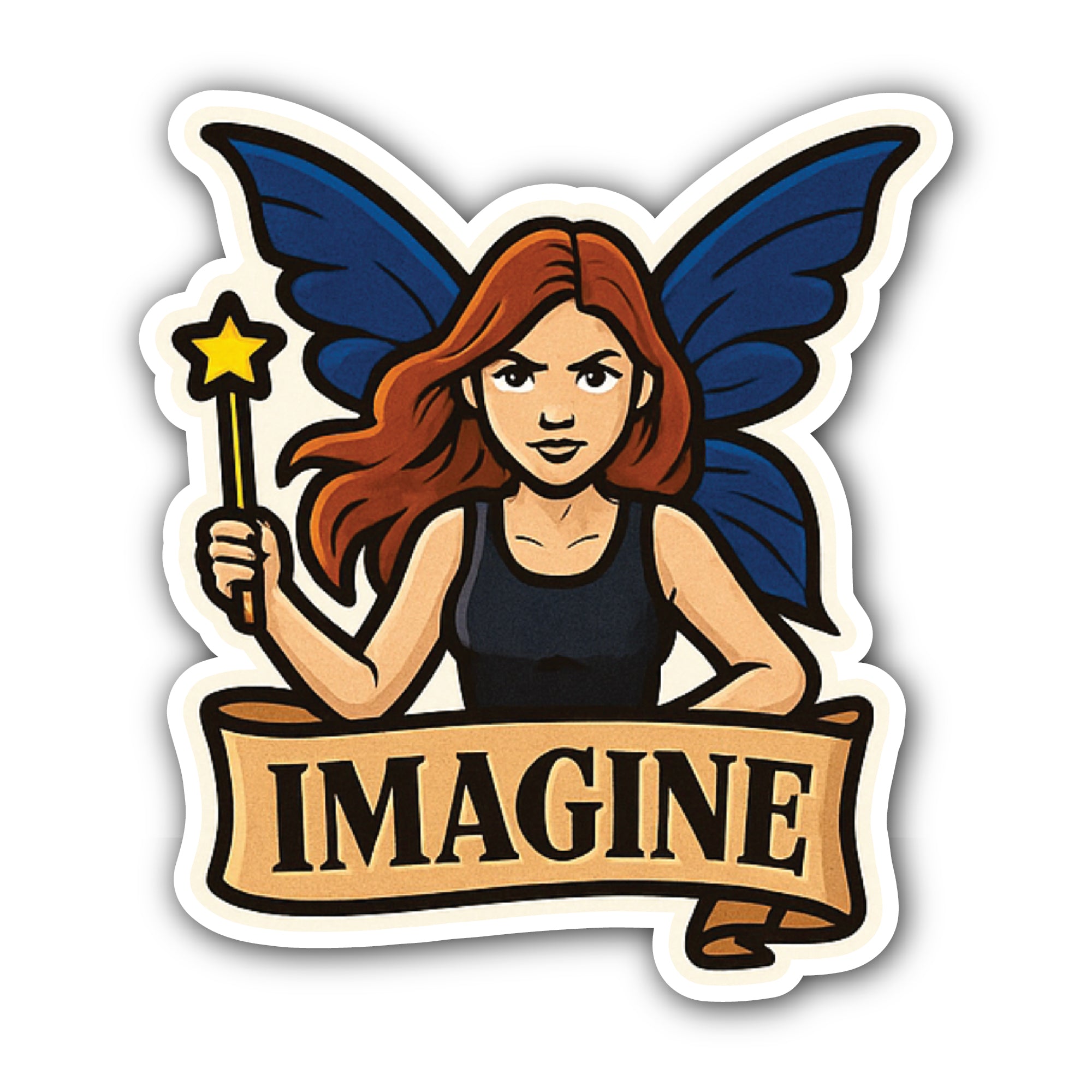 Magical Fairy Sticker, Waterproof Vinyl Decal Sticker Indoor Or Outdoor 2 (Pieces) 3" and 5"