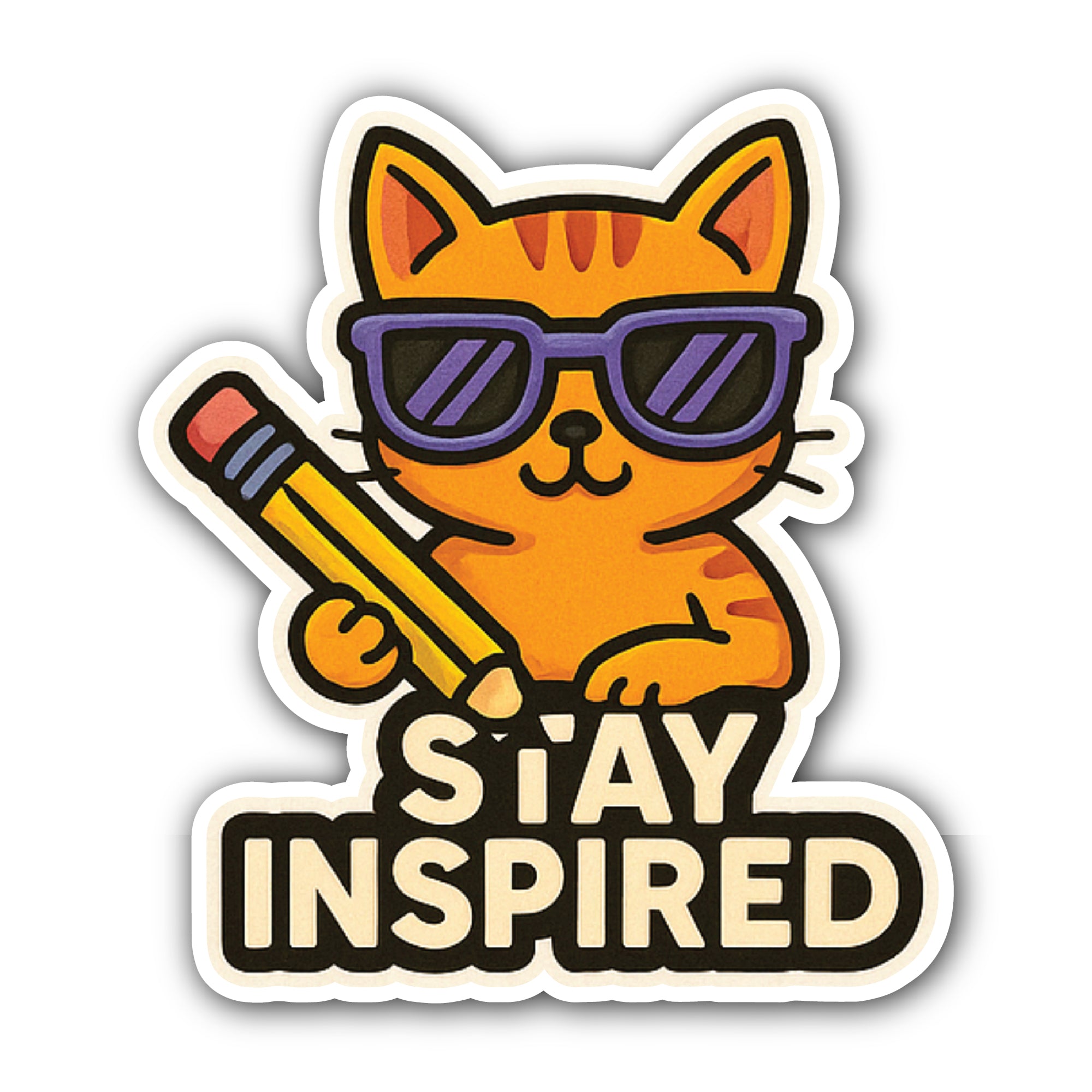 Stay Inspired Sticker, Waterproof Vinyl Decal Sticker Indoor Or Outdoor 2 (Pieces) 3" and 5"