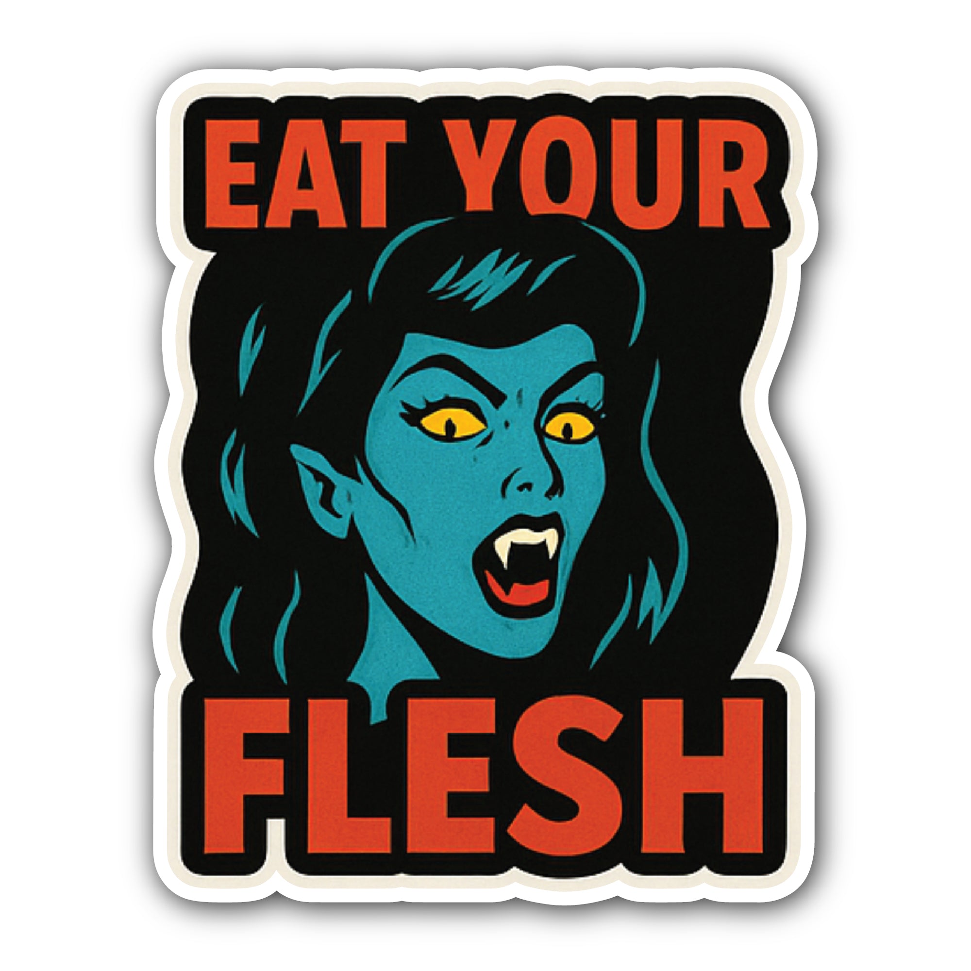 Vampire Woman Sticker, Waterproof Vinyl Decal Sticker Indoor Or Outdoor 2 (Pieces) 3" and 5"