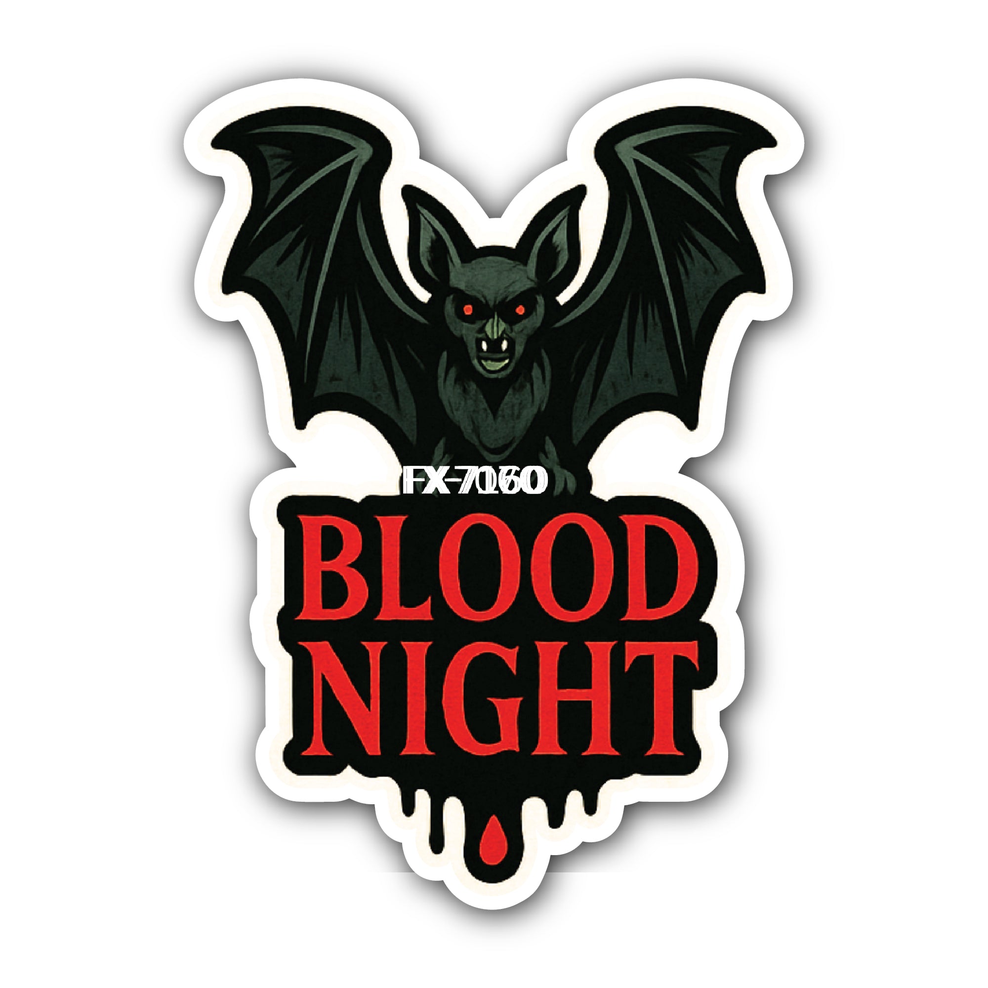 Bloody Night Horror Sticker, Waterproof Vinyl Decal Sticker Indoor Or Outdoor 2 (Pieces) 3" and 5"